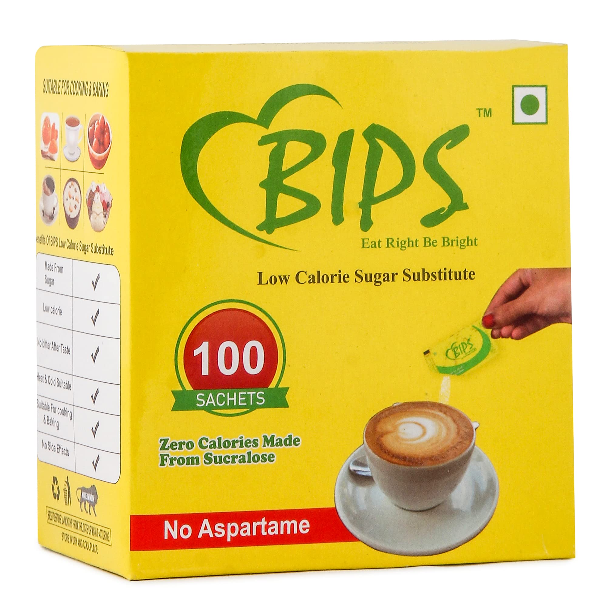 BIPS Sugar Free Sucralose Base 1 Gram 100 Sachets Box (1G 100 Sachets Box) (B08BZHFP9Q) Amazon Price History, Amazon Price Tracker