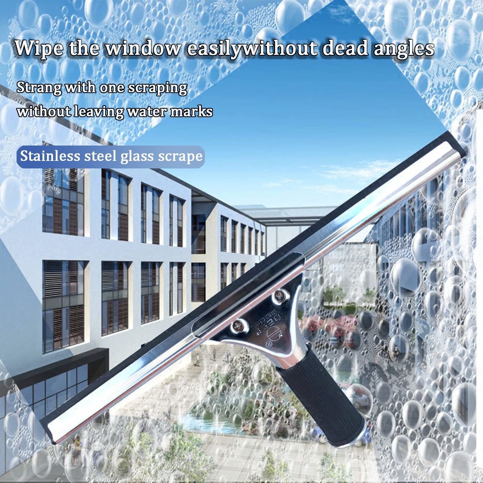 Kit de Limpieza de Ventanas con Cepillo telescópico y pértiga con Suministro de Agua para la Limpieza de Cristales Interiores y Exteriores y Paneles solares.