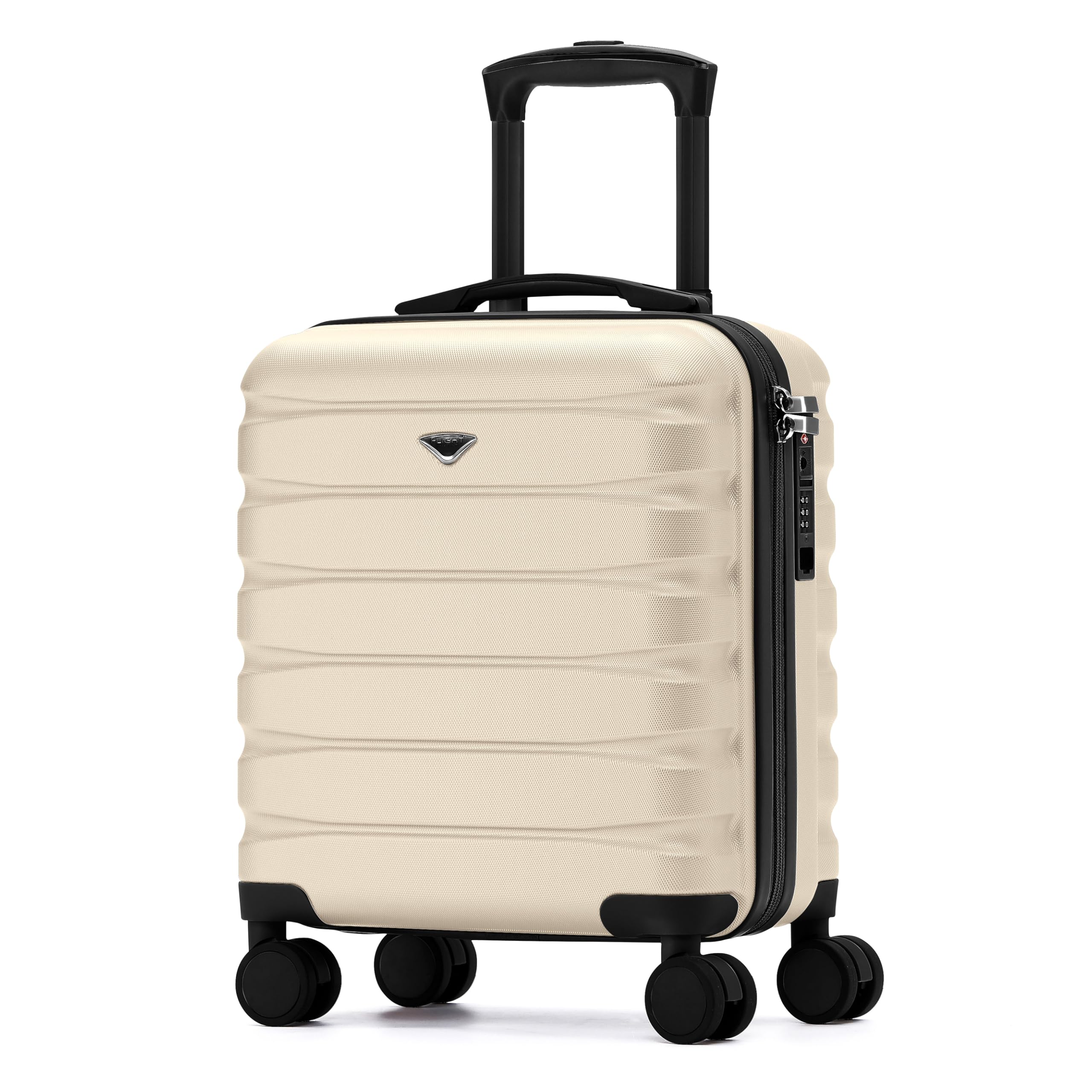 carry on suitcase 18x14x8" hardside built in tsa lock & usb port lightweight luggage silent double spinner wheels maximum underseat carry-on bag for american & united approved airlines