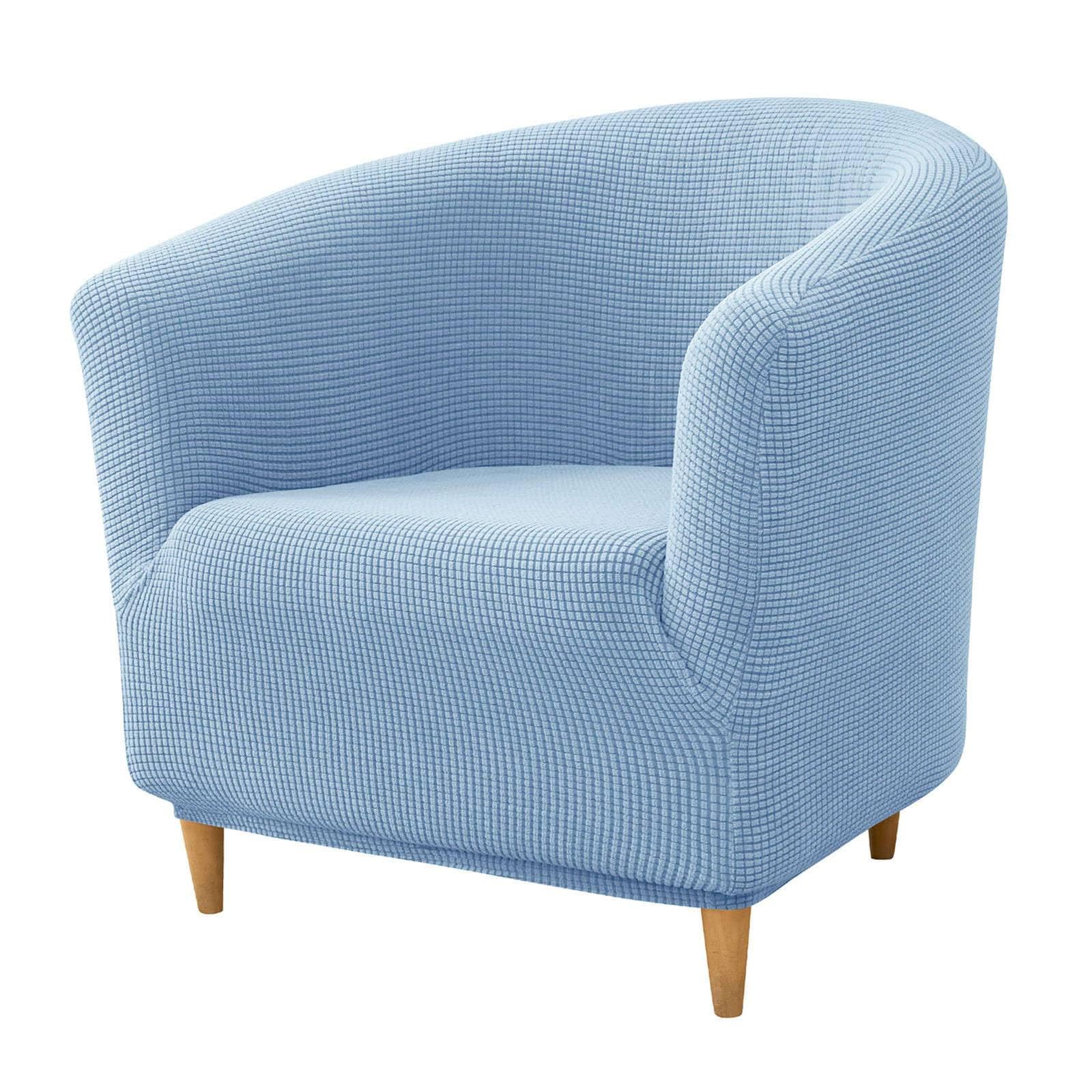 ZRCYXDW Spandex Club Chair Slipcover, Stretch Club Chair Cover 1-Piece Armchair Covers Spandex Tub Chair Cover Non Slip-Light Blue-1 Piece