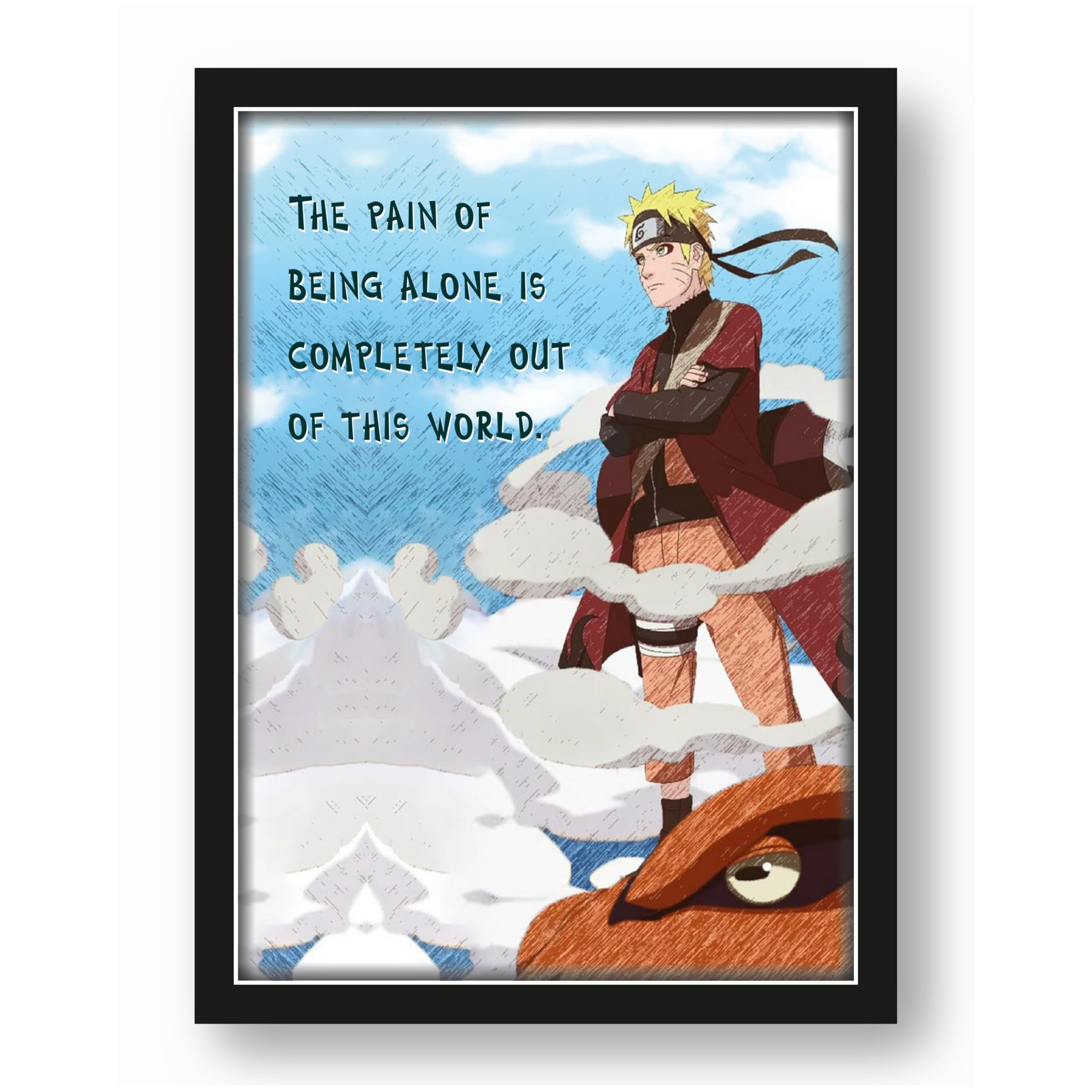 Naruto Uzumaki The Pain of Being Alone Quote Photo Frame – 9.25 x…