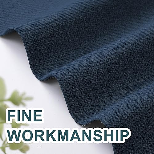 Miniatura 4 de FantasDecor Cortinas y cortinas de lino de 84 pulgadas para sala de estardormitorio, pestaña trasera y bolsillo para barra, cortinas rústicas con