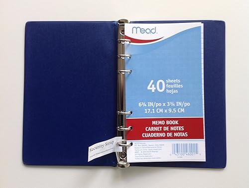 Miniatura 2 de Mead 46001Pequeño 6-ring Azul vinilo Loose-Leaf Memo portátil con 634X 334-Inch Papel Rayado 40hojas