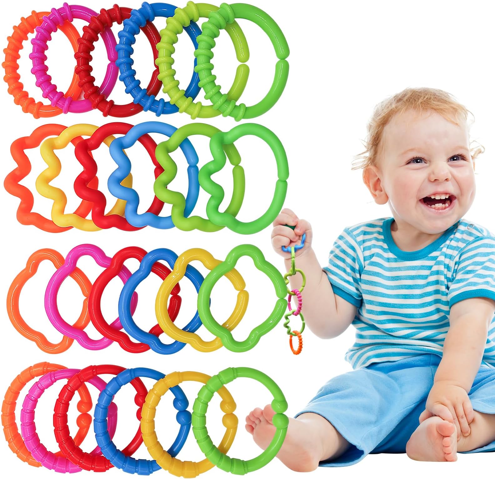 KAKIBLIN Baby Links Rings, Baby Toys Links, Hanging