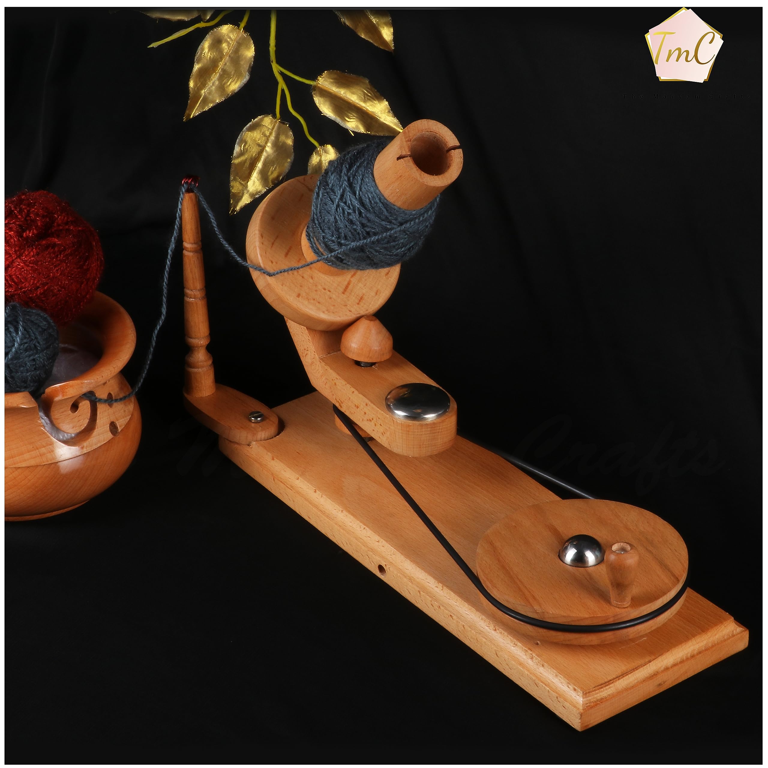 Wooden Yarn Ball Winder | Hand Operated Yarn Winder | Beachwood