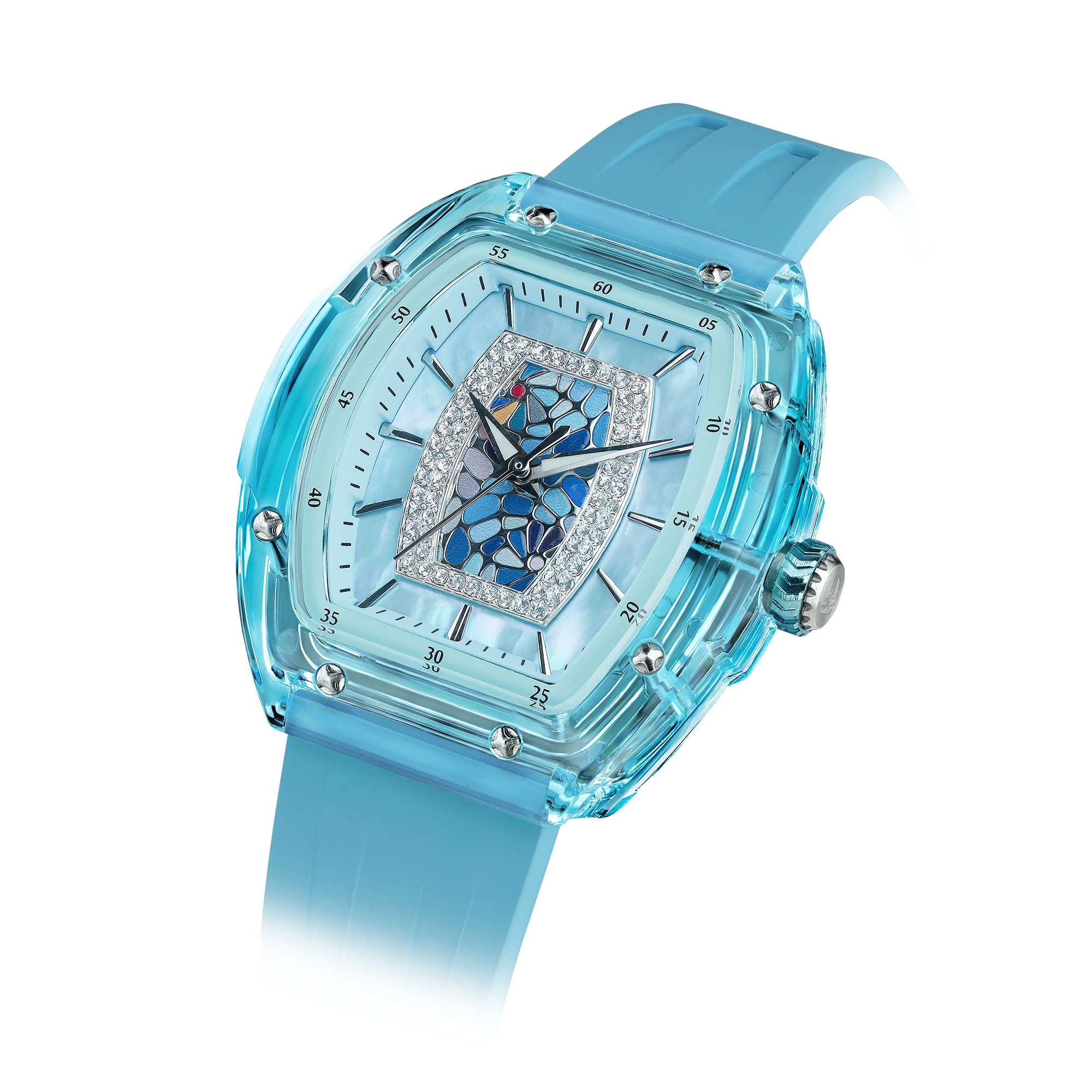 TSAR BOMBA Reloj Pulsera Mujer Lujo Tonneau Relojes para Las Mujeres De Diamantes De Lujo Relojes De Pulsera De Las Señoras Analógica con Movimiento De Cuarzo Elegante Regalos 50M Resistente