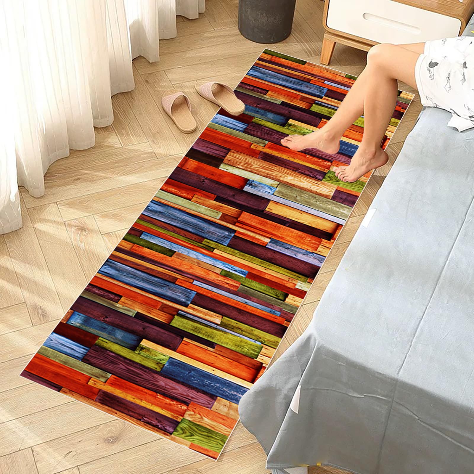 Nadający się do prania, dywan kuchenny, bieżnik na korytarz, długi, 100 x 350 cm, bieżnik na korytarz, antypoślizgowy, nowoczesny bieżnik kuchenny, dywan wejściowy do przedpokoju i salonu