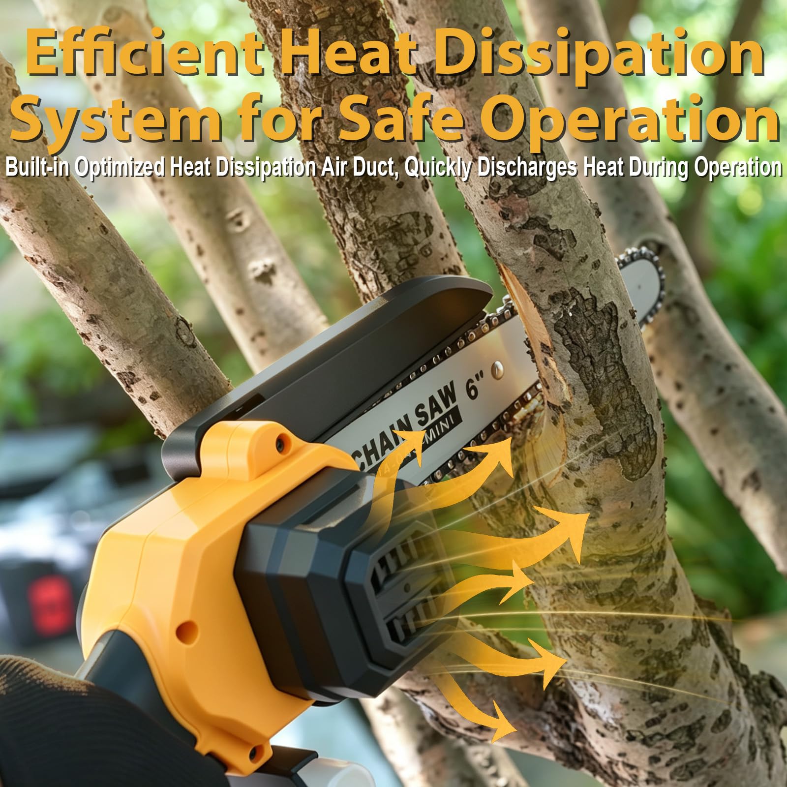 Compatible con mini motosierra inalámbrica Dewalt de 18 V, sin escobillas, tensión de cadena sin herramientas, engrasador automático, mini sierra de mano de seguridad para ramas de árboles, corte de
