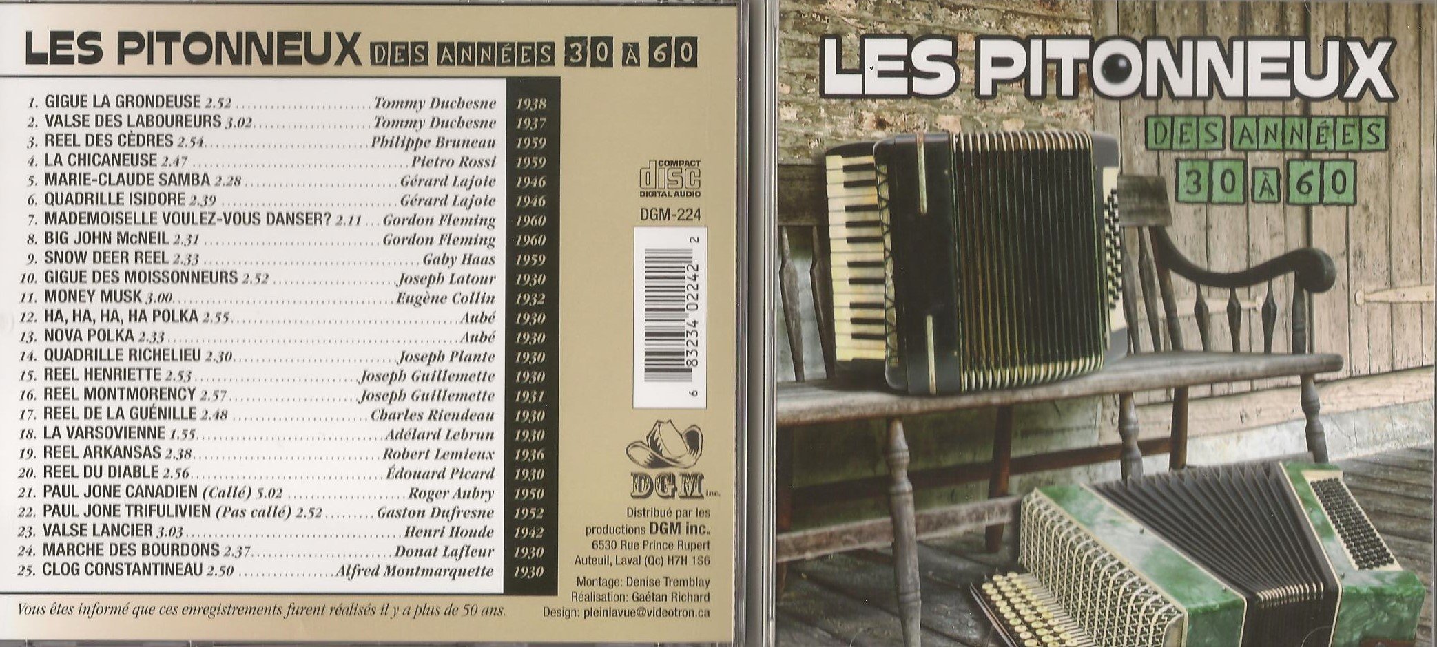 LES PITONNEUX DES ANNEES 30 À 60 [Audio CD] Tommy Duchesne, Philippe Bruneau,Gérard Lajoie, Gordon Fleming et plus