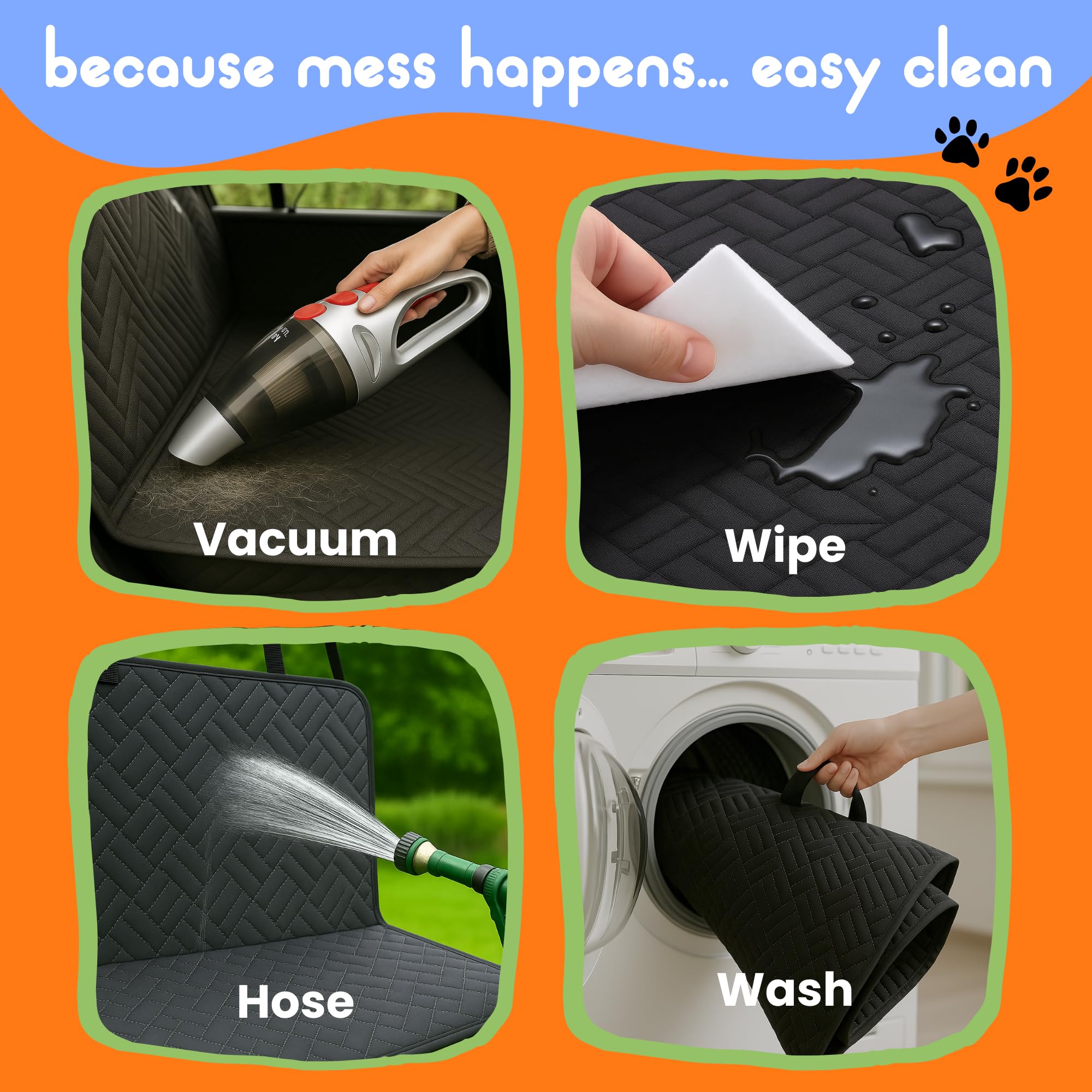 Huxley Barker Car Back Seat Extender for Dogs – 40% Extra Space, 600D Oxford Waterproof Dog Car Seat Cover with Hard-Bottom Bridge, Non-Slip Base, Mesh Window & Storage Pockets – Foldable Design - image 5