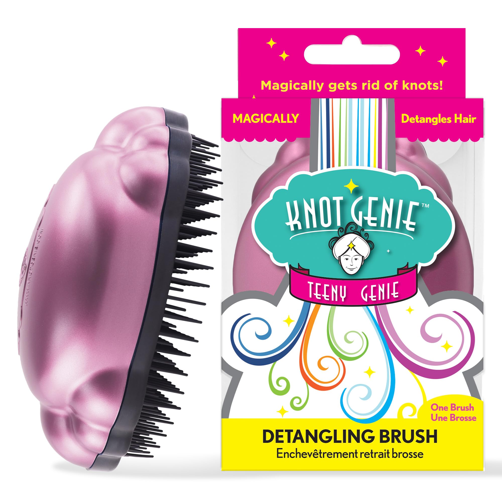 Knot Genie Teeny Genie Detangling Fırçası, Petal Pembesi