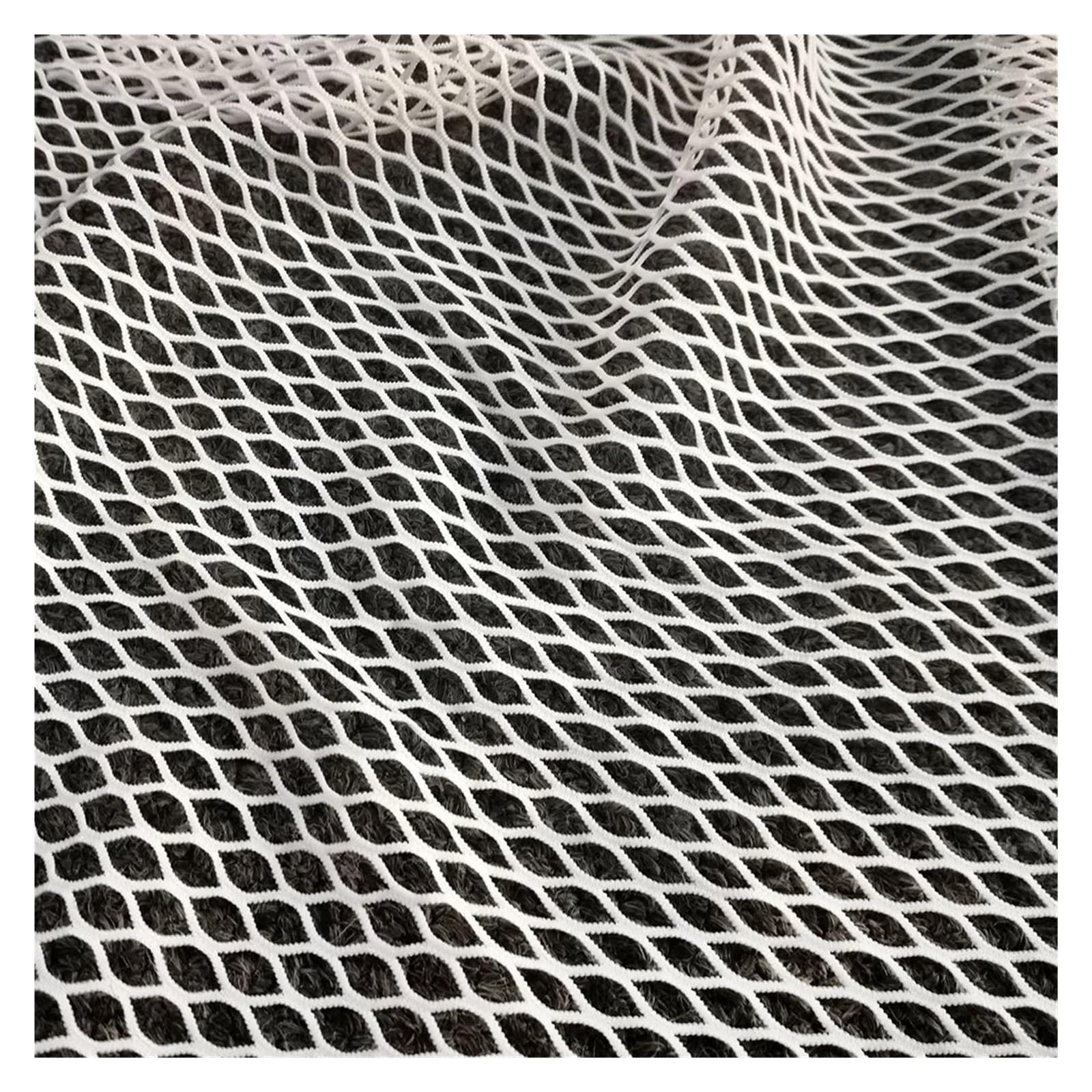 Sexy Fishnets Spandex Stretch Mesh Net Cloth Shirt Apparel, Sewing Lingerie, Beach Bikini Hollow Top(White,45cmx150cm)