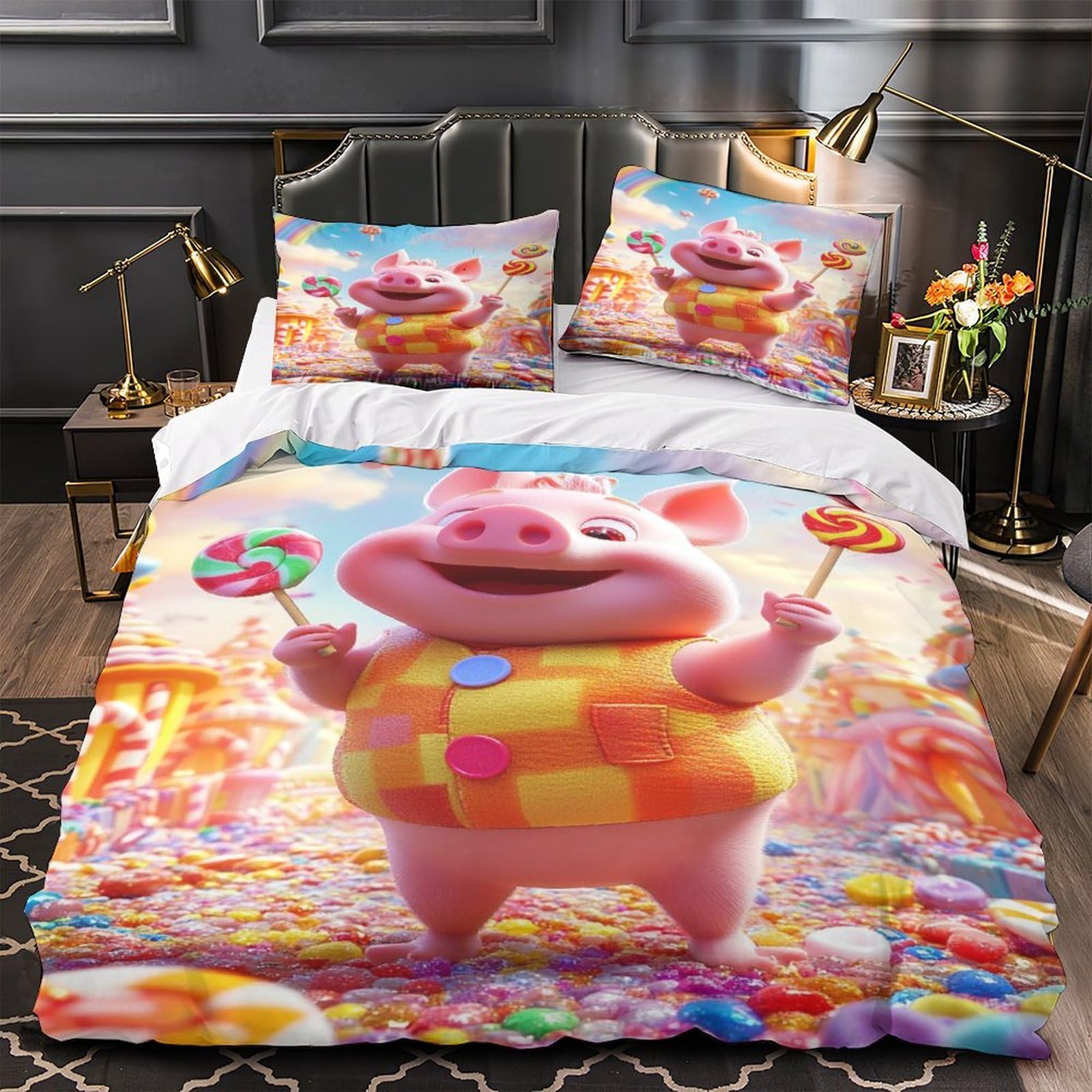 Housse de couette Candy Pig Sweet Fantasy parure de lit grand confort pour des nuits douces