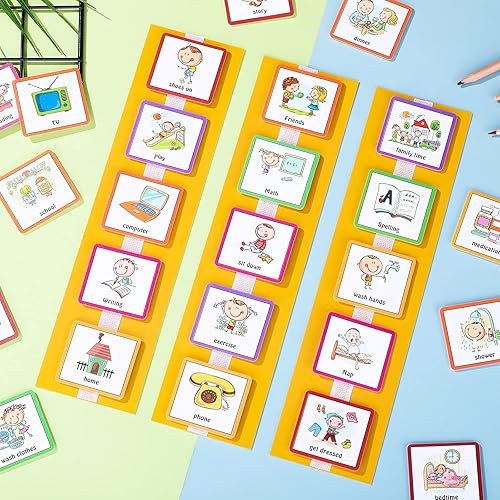 Miniatura 5 de Geyee 60 tarjetas de horario visual, gráfico de rutina diaria, planificador, tarjetas a granel para autismo, materiales de aprendizaje, Asperger,