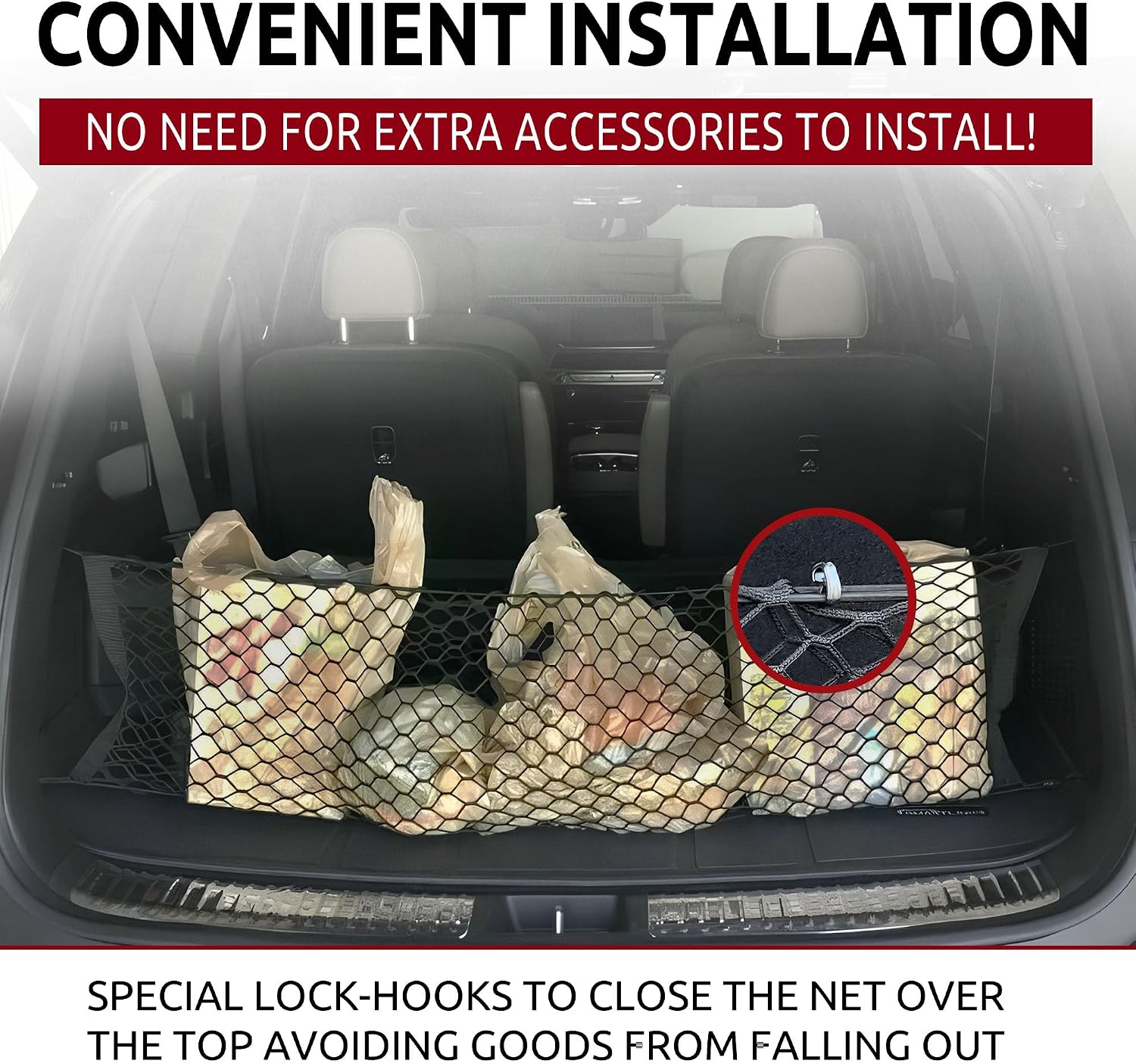 Envelope Style Automotive Elastic Trunk Mesh Cargo Net for Hyundai Palisade 2020-2025 - Premium Trunk Organizers and Storage - Luggage Net for SUV