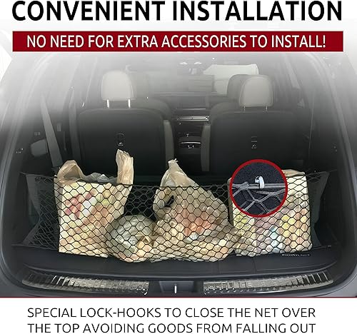 Miniatura 3 de Red de carga elástica para maletero estilo sobre para Hyundai Palisade 2020-2025  Organizadores de maletero premium y almacenamiento  Red de