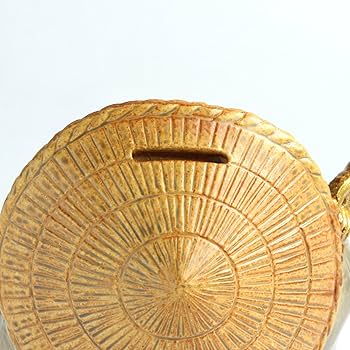 Amazon.co.jp: 陶里『信楽焼』笠地蔵狸貯金箱6号 B095-04