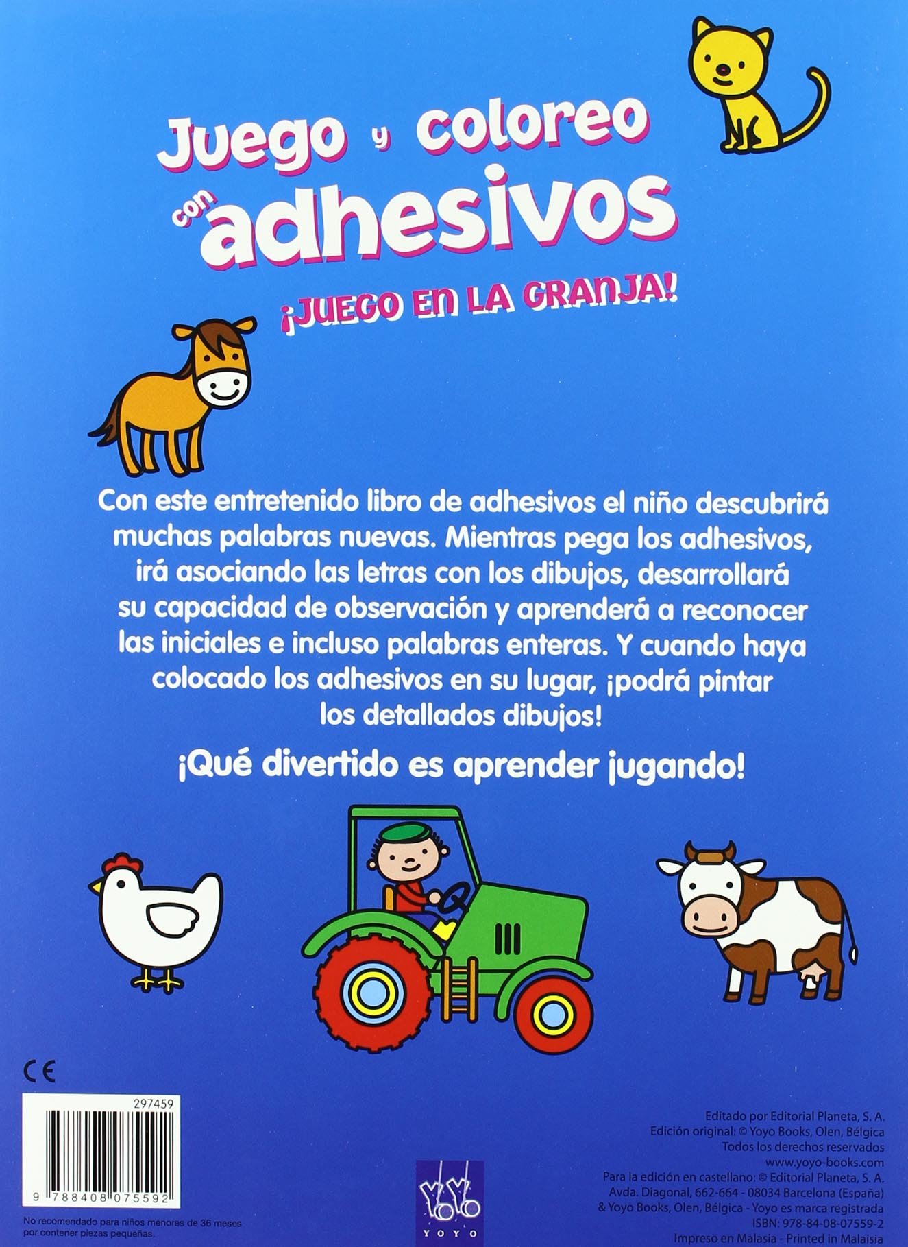 ¡Juego en la granja! (Juego y coloreo con adhesivos)