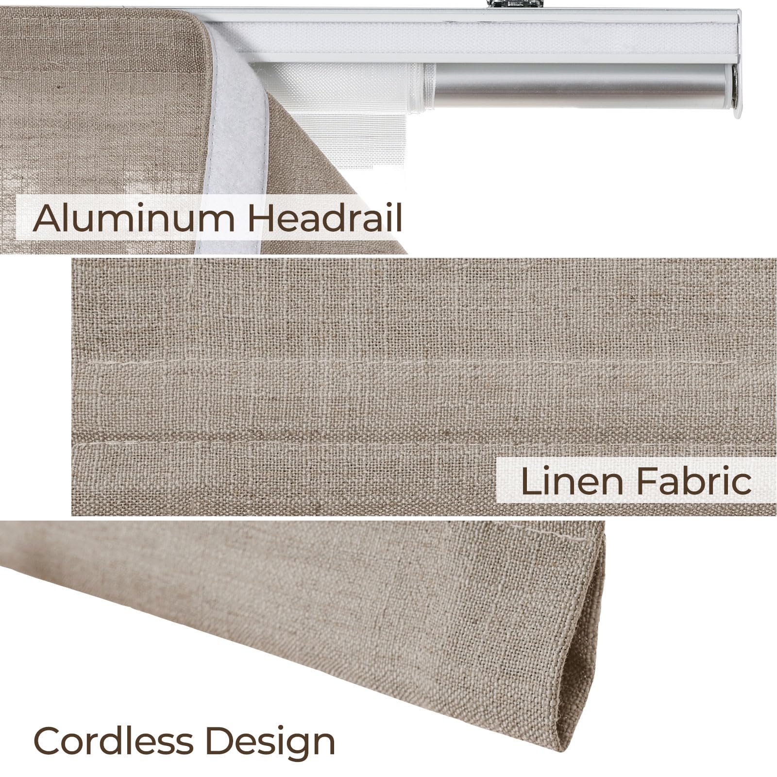 Amazon.com: TWOPAGES Linen Roman Shades for Windows Custom
