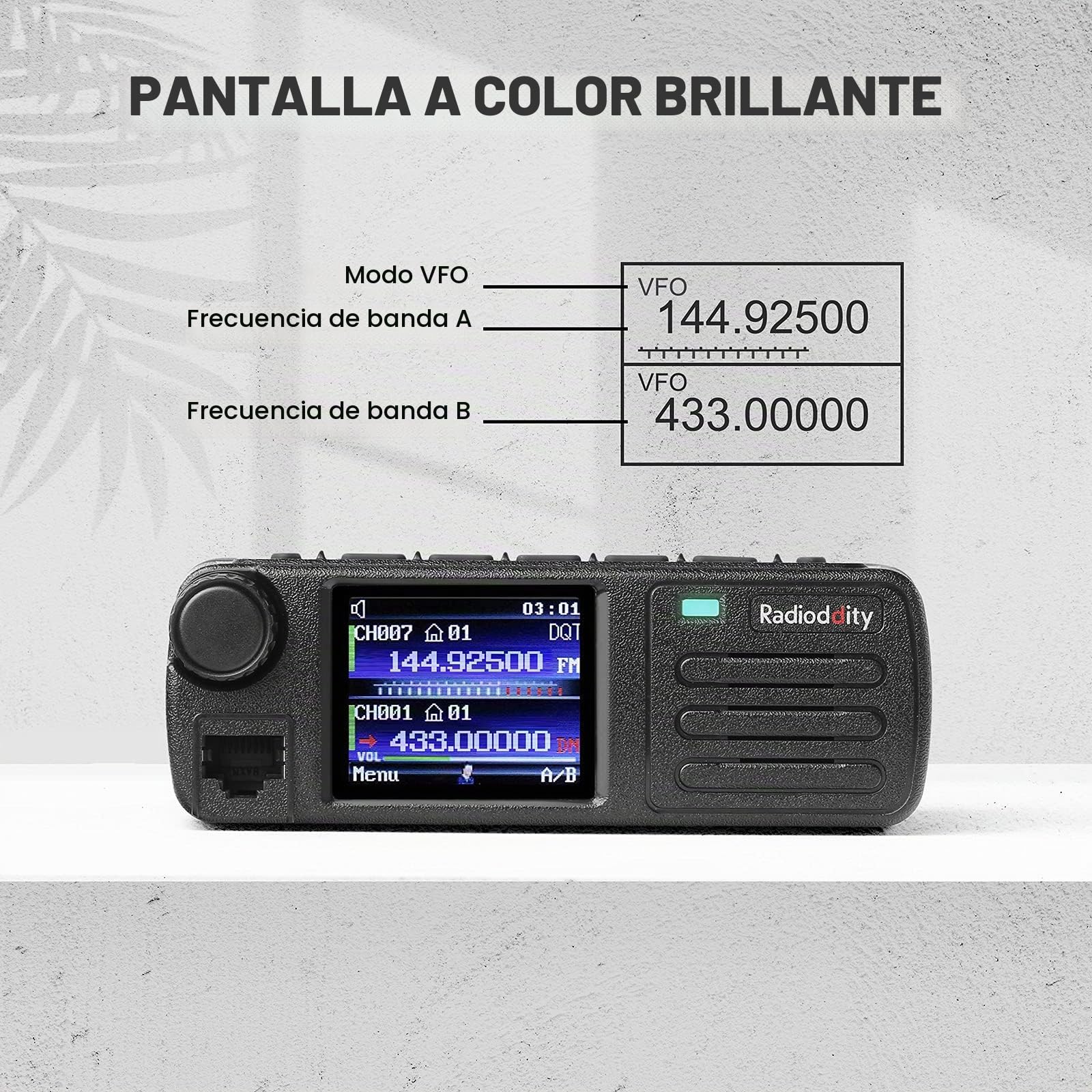 Radioddity DB25-D Radio móvil DMR de Doble Banda, transceptor Digital VHF UHF de 20 W con GPS APRS, 4000 Canales 30.000 contactos, Radio de Coche de vehículo de Nivel II con Ranura de Tiempo Dual