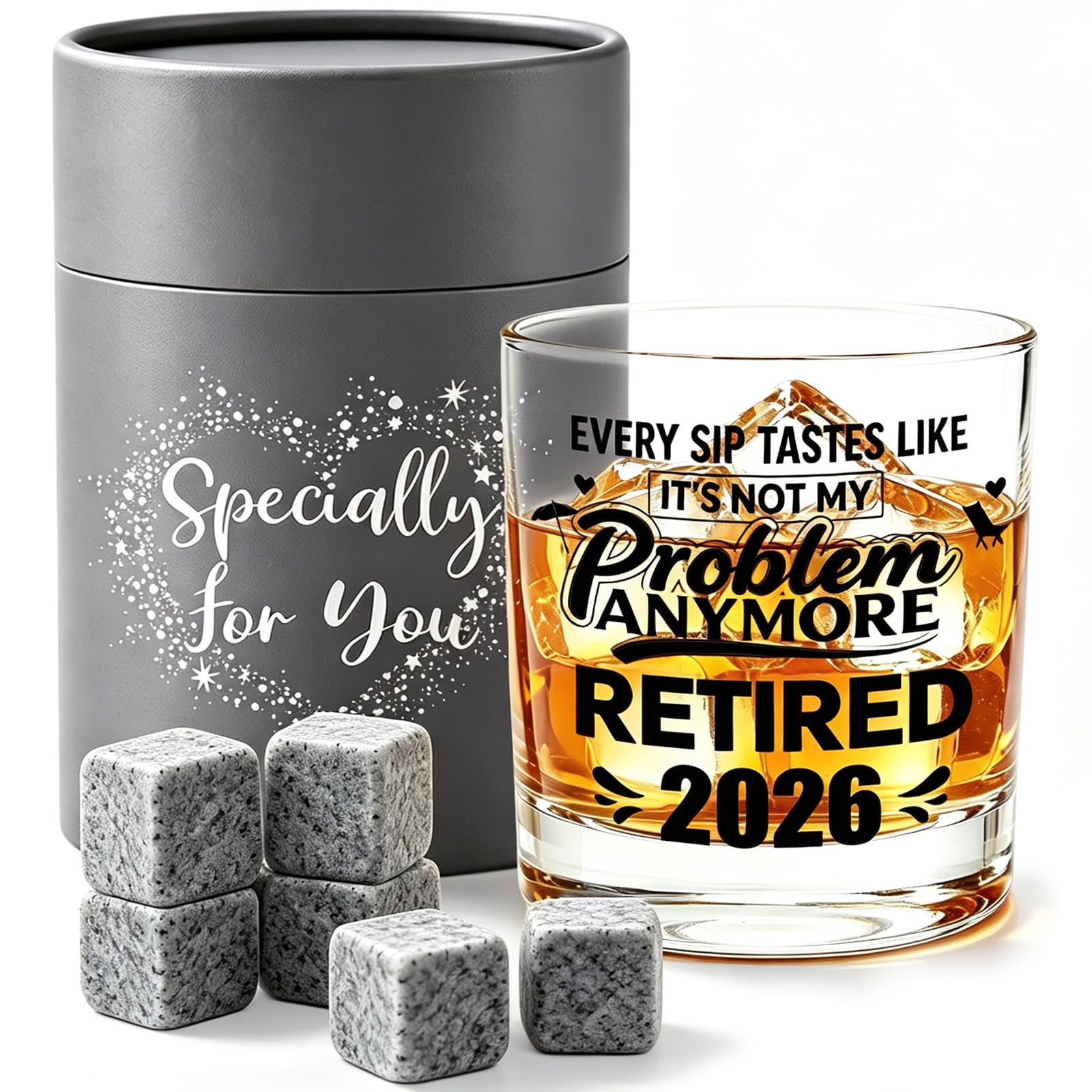 Retirement Gifts for Men 2026 Retire Whiskey Glass Leaving Gifts for Colleagues Men Happy Unique Farewell Retirement Presents for Him,Dad,Grandad,Husband,Friend,Coworkers Retirement Decoration — image 1