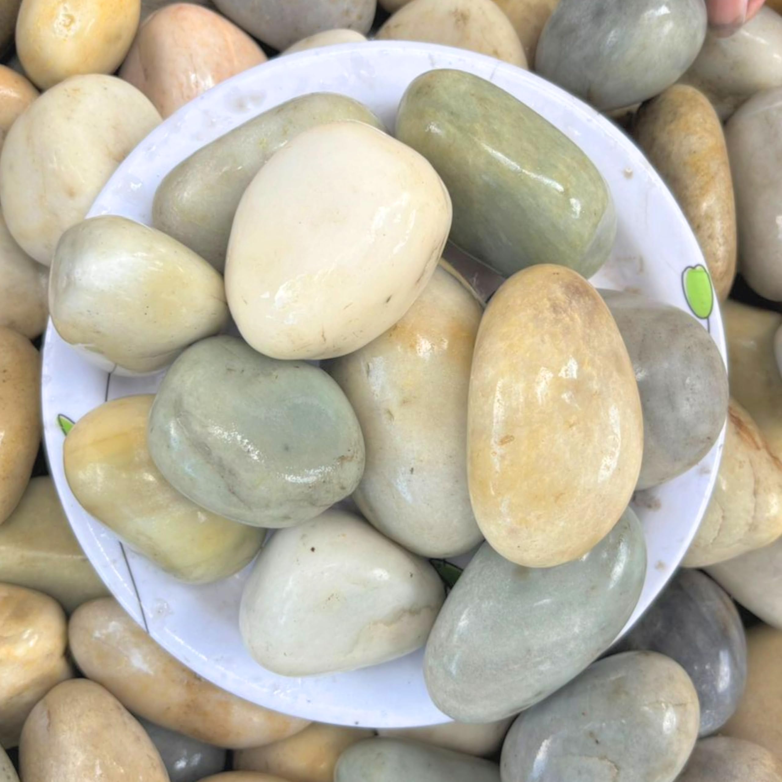 Natural Decorative River Pebble Polished Stones - (Silk Smooth, Pack of 20) (2-3inch) for Aquarium Tank, Garden, Landscaping, Home Decoration, Rock Art, and Potted Plants