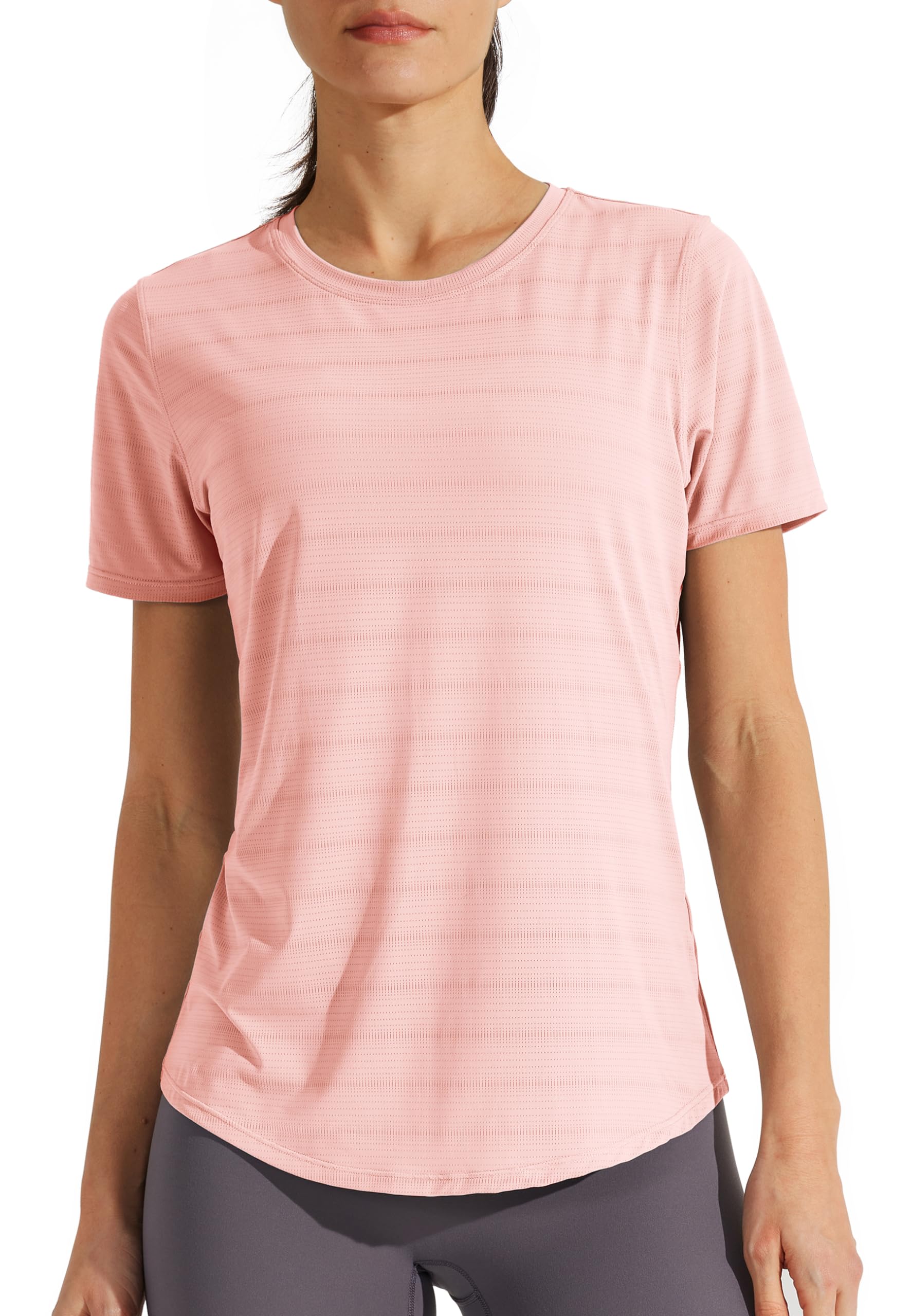 Libin Women's Short Sleeve T Shirts Workout Gym Running Tops Quck Dry Crewneck Yoga Shirts