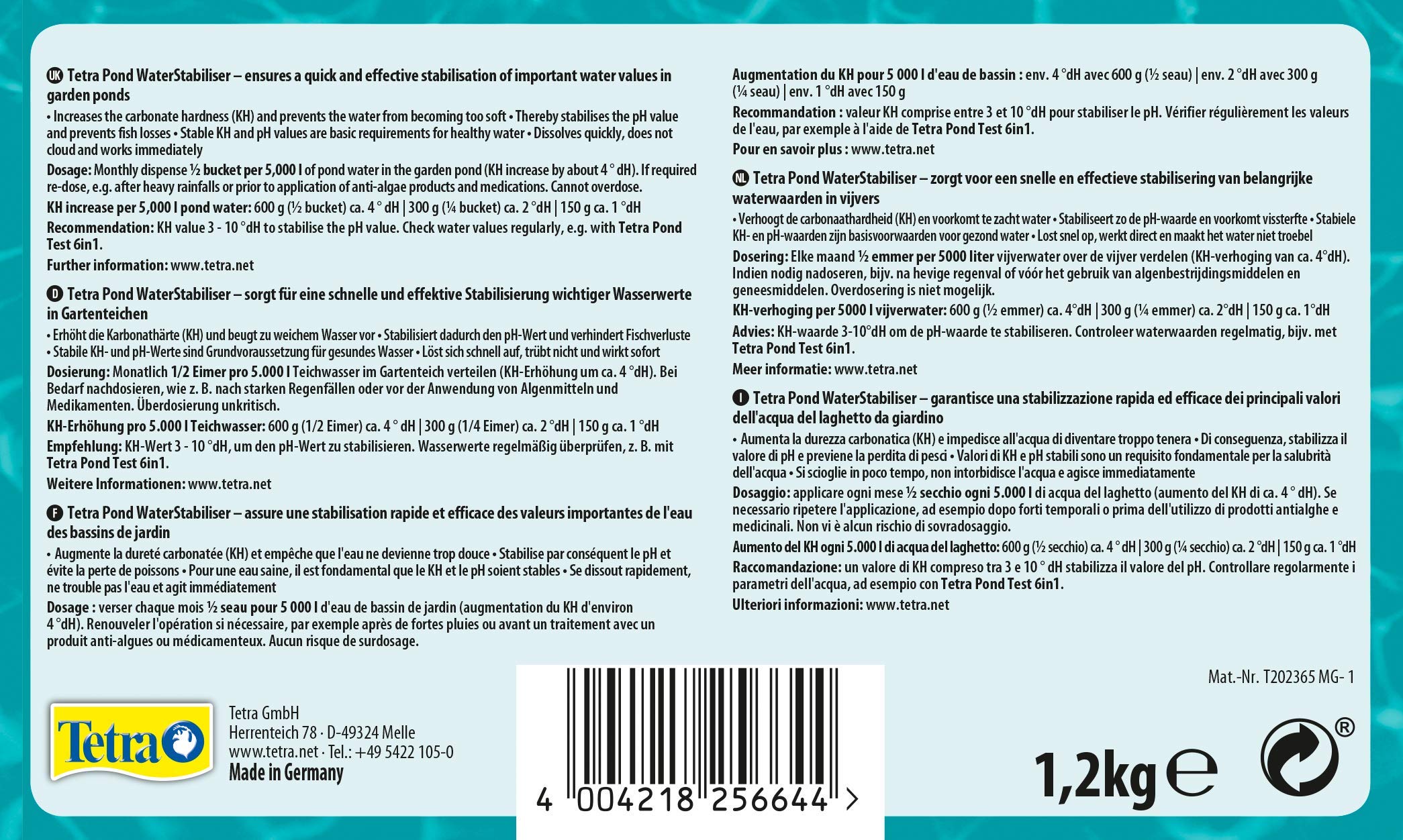 Tetra Pond Uzdatniacz Wody, 1.2 kg