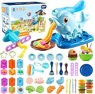 Kopi Corgi Playdough Set Play Dough Tools,48PCS Playdough Accessories with Playdough Tools and Cutters,Rollers,Extruders Kit,Plasticine Educational Toy for 2 3 4 5Year Old Boys Girls Gifts(8 Dough)