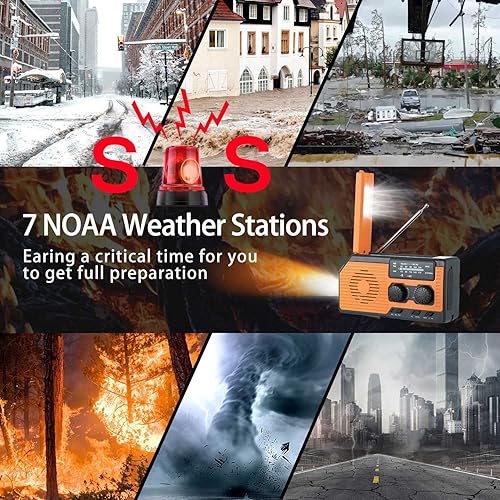 Miniatura 7 de 1 Set AMFMSolar Radio with 5000 MAh Charging PowerSOS AlarmReading Light Function for Outdoor