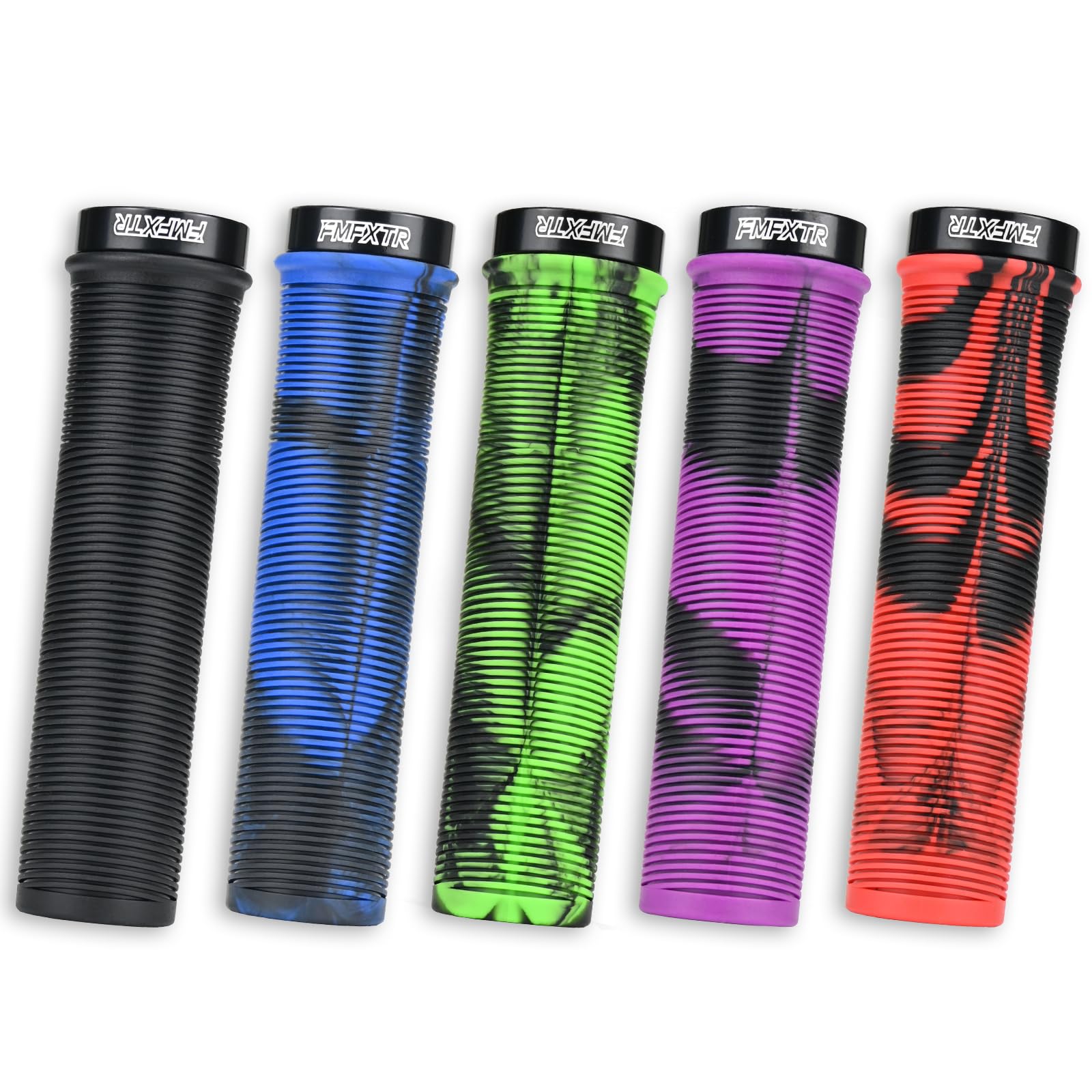 Manopole Per Manubrio Bicicletta Antiscivolo - 1 Paio In Gomma Con Blocco In Alluminio 22mm Per MTB, BMX E City Bike - Foto 2