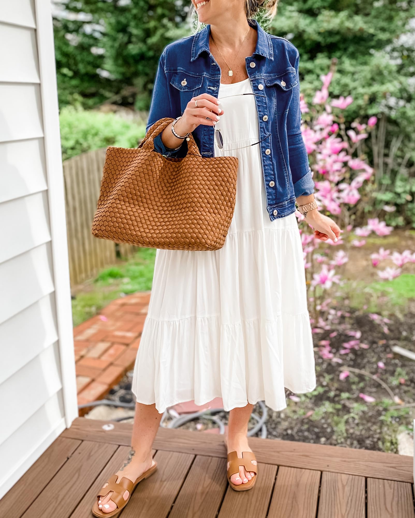 Vetinee Vestes en jean pour femme avec boutons et boutons