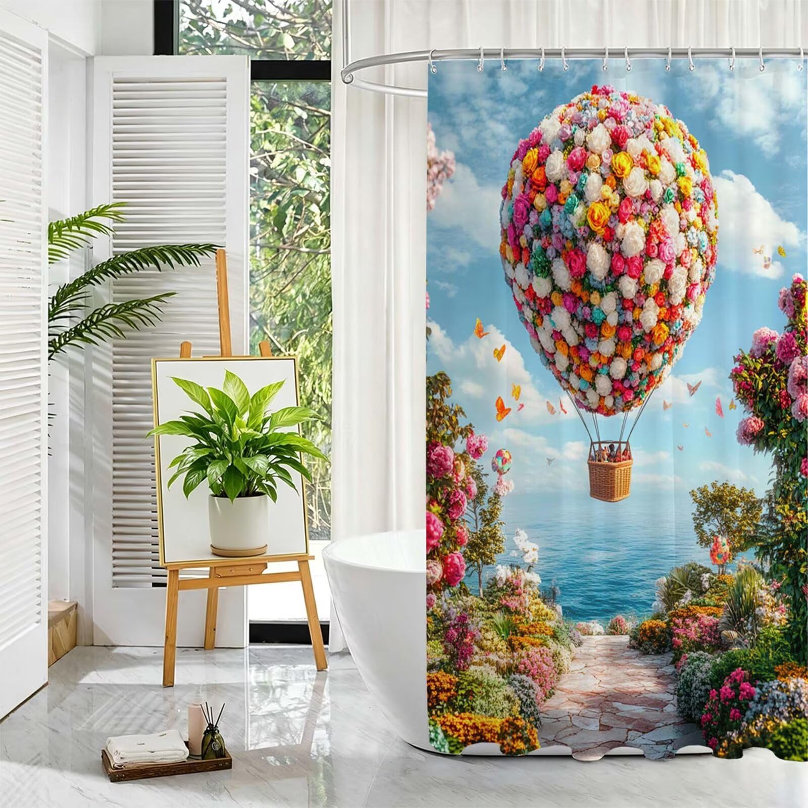 bunt Duschvorhang, 180x240cm Duschvorhang Badewanne L-24