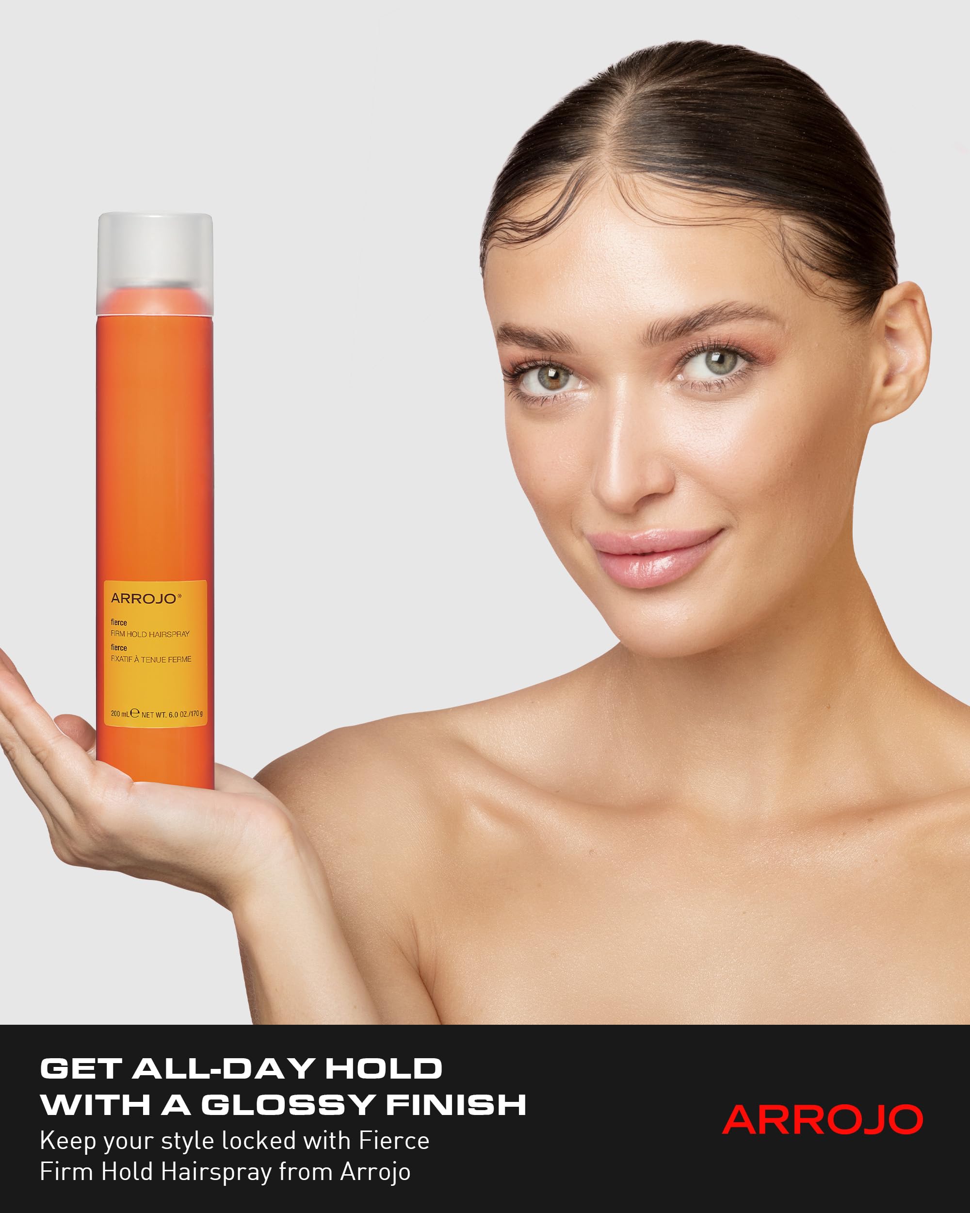 Arrojo Fierce Firm Hold Hairspray – Sulfate & Paraben-Free Firm Hold Hairspray – Anti Humidity Shine Spray for All Hair Types, 6 oz.
