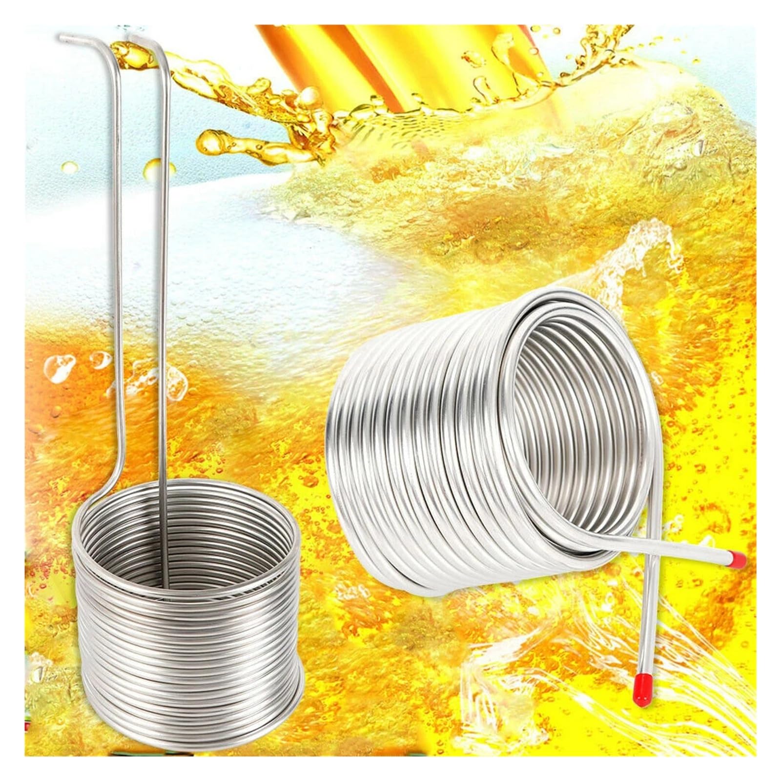 Serpentina di raffreddamento della birra, tubo di raffreddamento del mosto a immersione, tubo di raffreddamento in acciaio inossidabile for la produzione di birra in casa Utilizzo multifunzionale