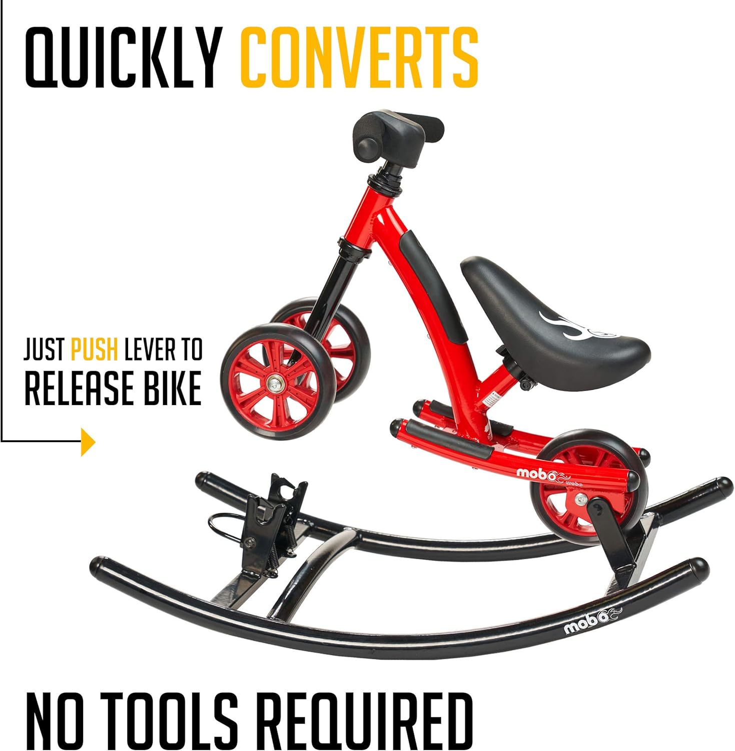 Mobo Cruiser Wobo Rocking Horse Ride On & Baby Balance Bike Red Fits inseams 12-20 inches