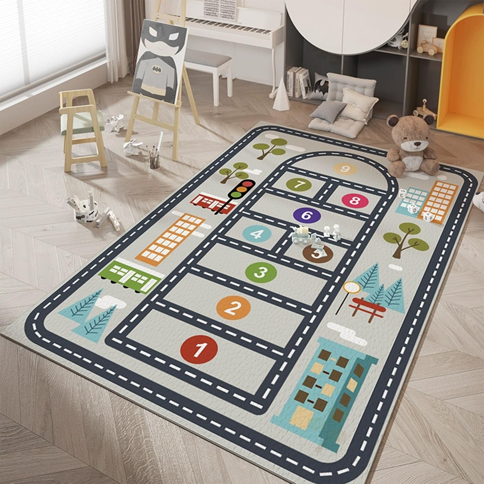 Tappeto Impermeabile e Lavabile per Gattonare, Tappeto Educativo Antiscivolo per Bambini per Camera da Letto, Soggiorno, Sala Giochi, Area Giochi Sicura(120 * 160cm)