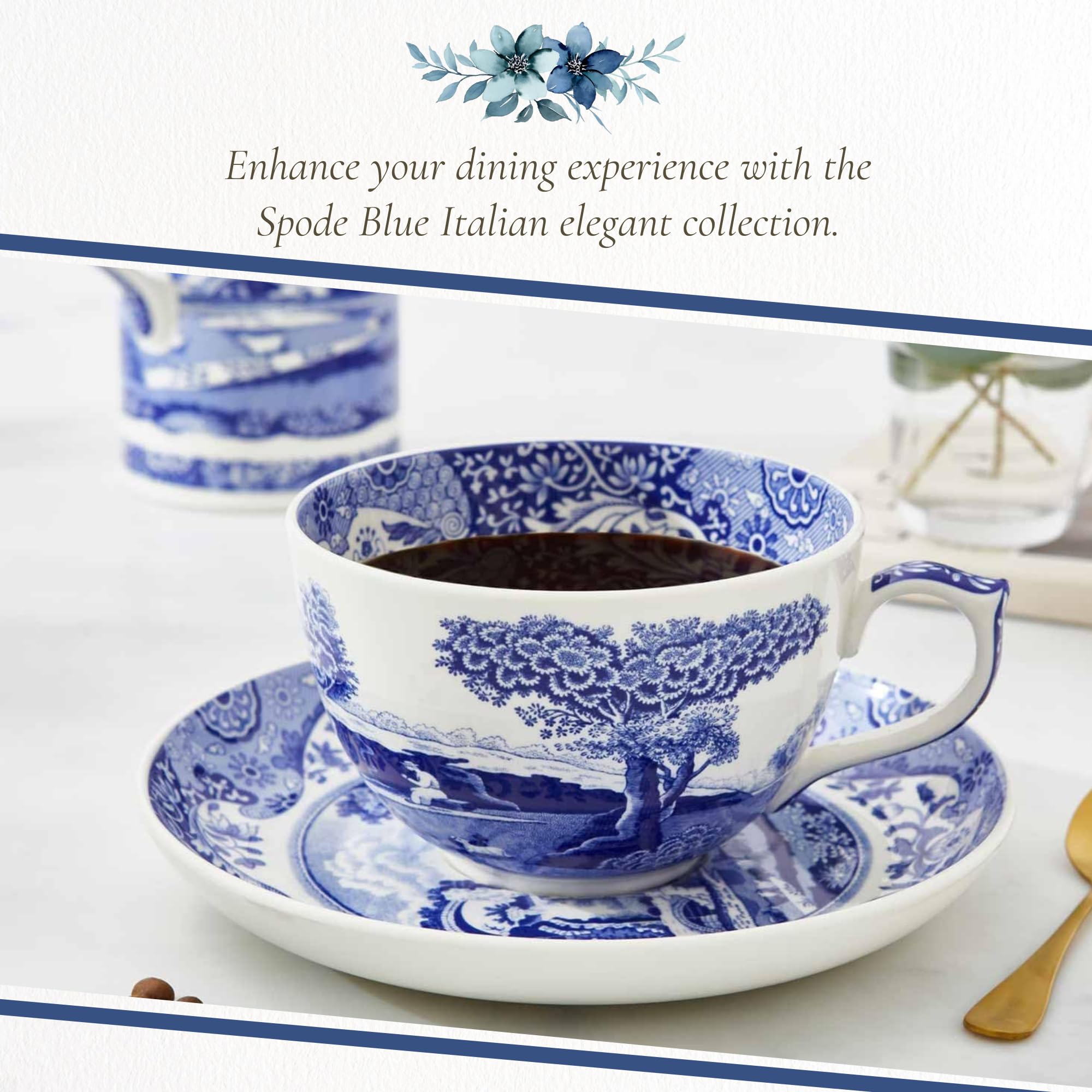 Amazon | Spode Blue イタリアンティーカップ&ソーサー | ジャンボマグ