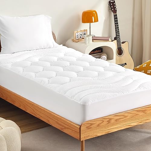 Miniatura 11 de Sonive Protector de colchón impermeable, protector de colchón individual con bolsillo profundo de hasta 21 pulgadas, protector de colchón ajustable