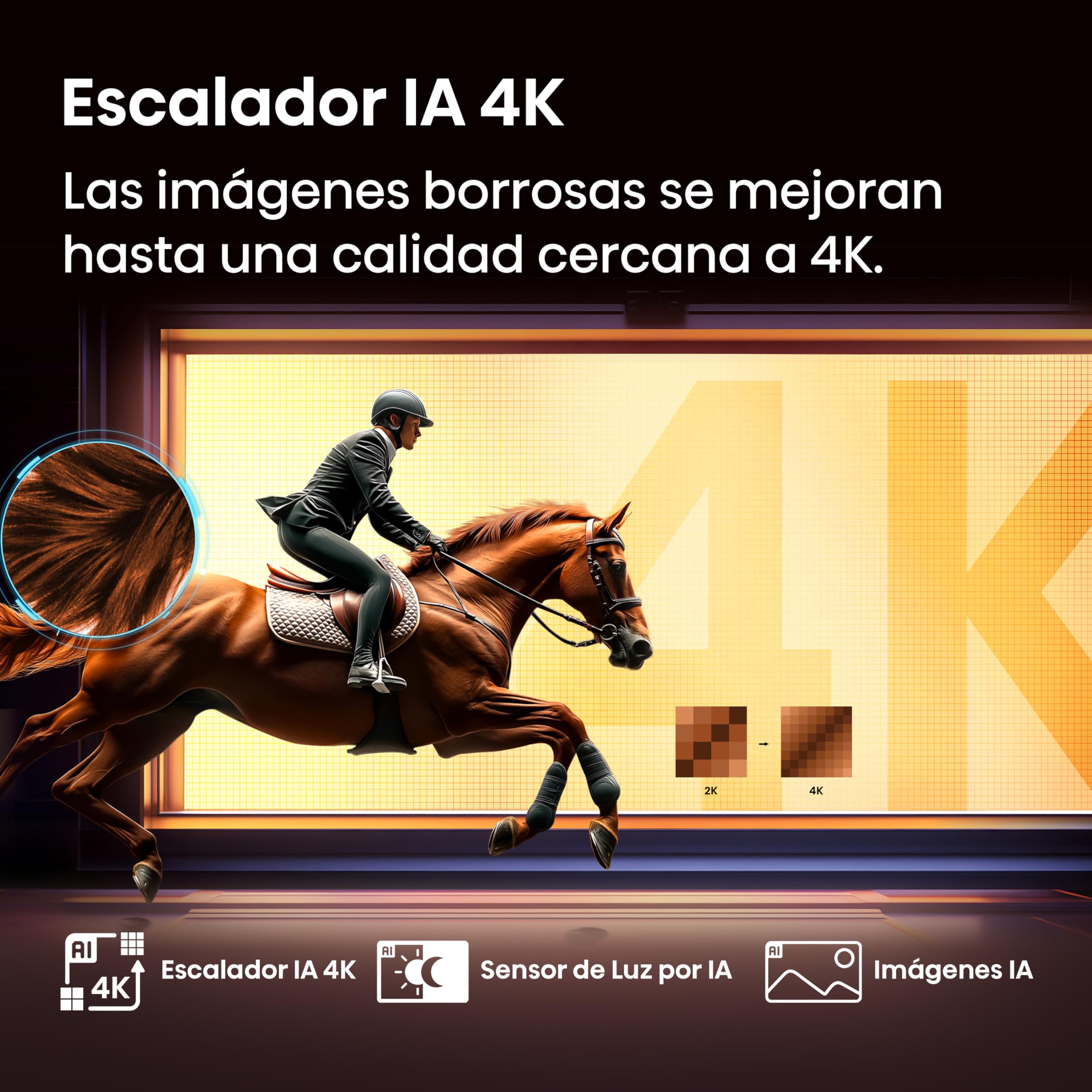 Hisense 43E7Q - QLED Smart TV 43 Pulgadas, Dolby Vision, Dolby Atmos, Modo Juego Plus, 60Hz VRR 120 fps, Modo Deportes, Monvimiento Suave IA, Bluetooth y HDMI 2.1, Control por Voz Alexa