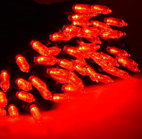 Miniatura 10 de Cadena de luces LED amarillas de Navidad 100 mini luces de alambre verde de 269 pies para decoración de iluminación de Halloween otoño Pascua