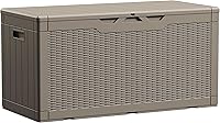 Vista 15 de Devoko Caja de almacenamiento para exteriores de 31 galones, caja de resina impermeable para terraza, con cierre y resistente a los rayos UV