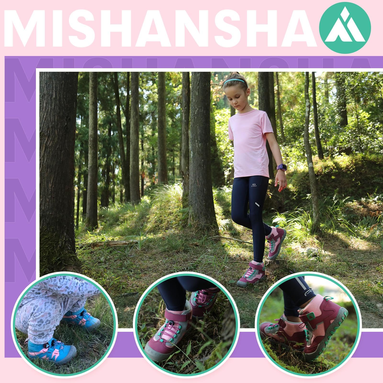 Mishansha Chaussures de Randonnée pour Garçons Antidérapant Trekking Léger Respirant Baskets Sneakers GR.24-38 EU