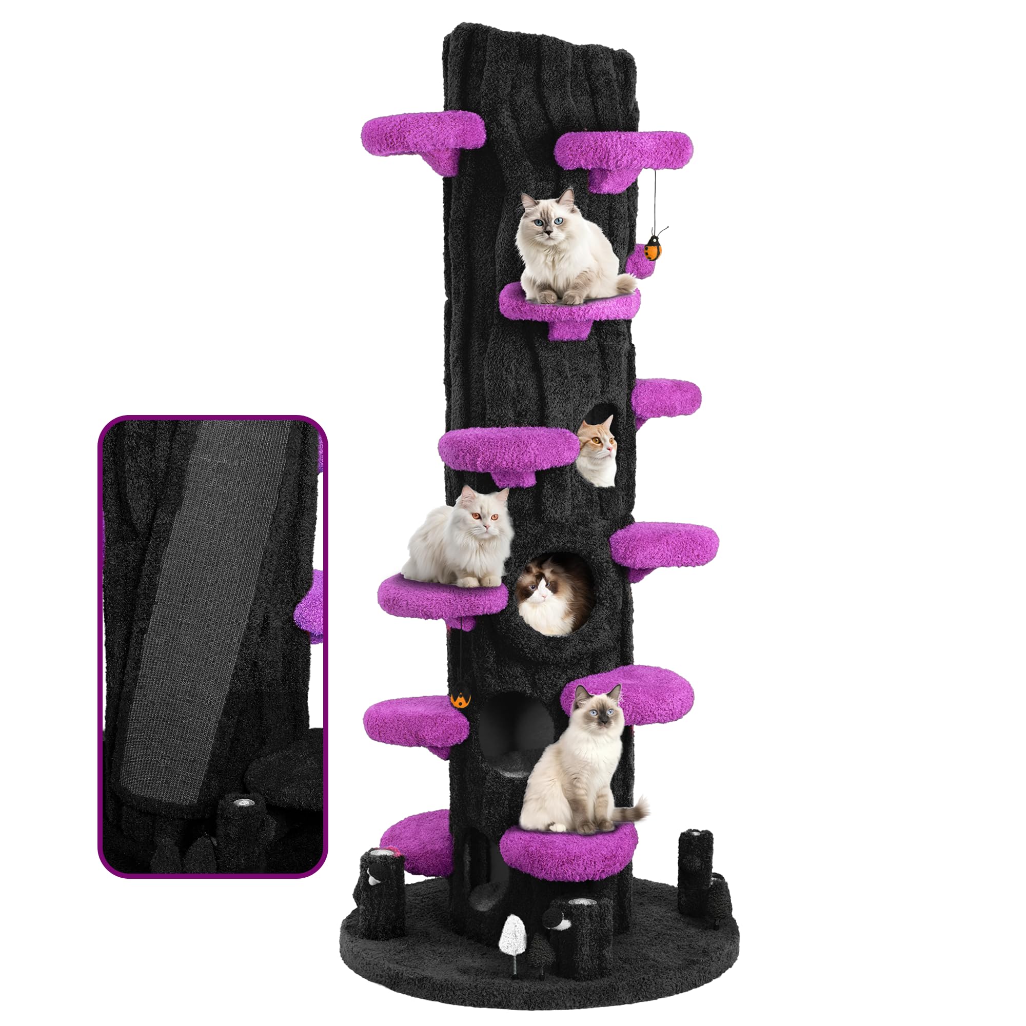Luxury Cat Tree Tower for Indoor Cats,88.6