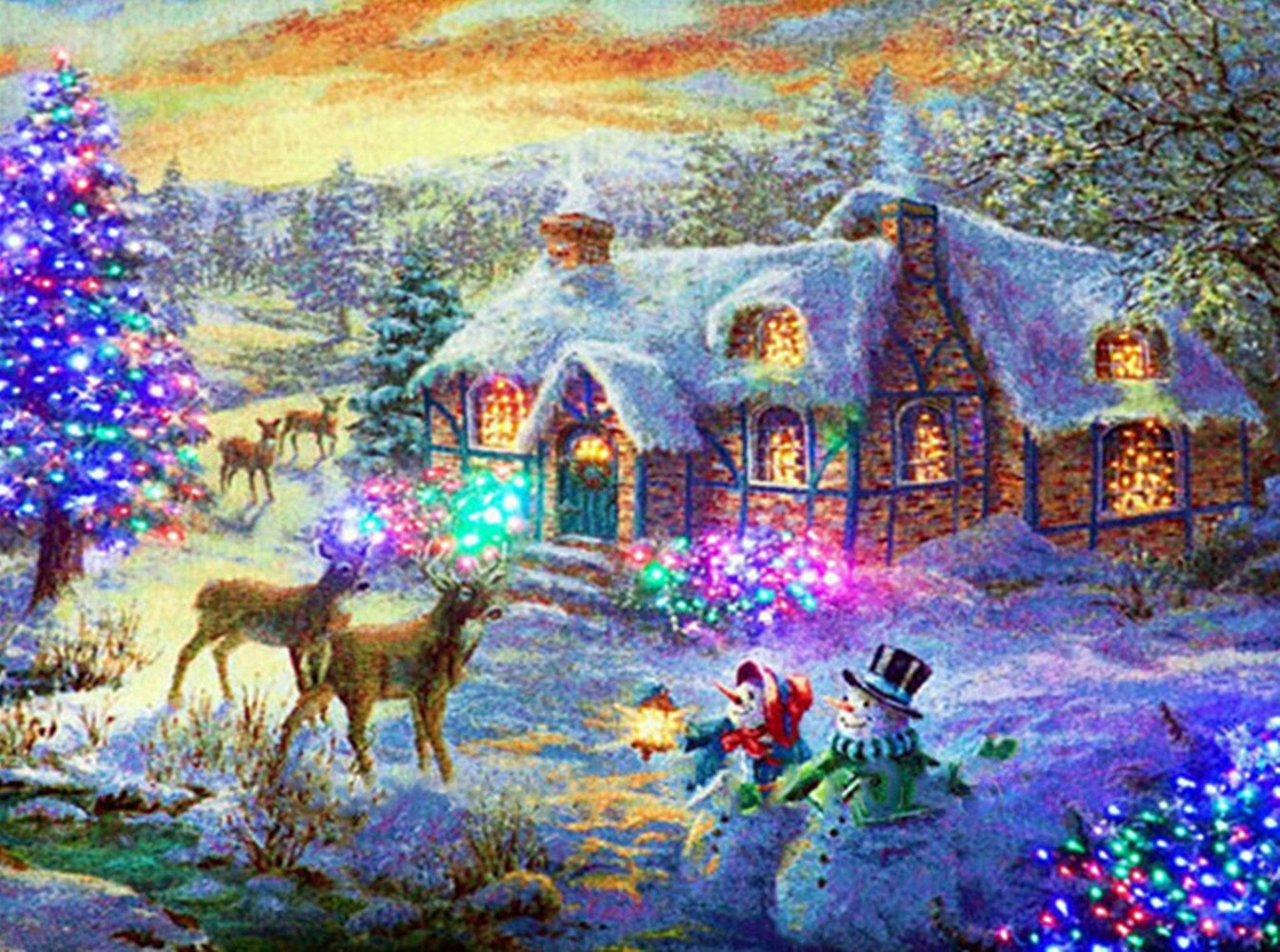 Better Selection Reindeer and Snowman Diamond Art by Number Kits Christmas Decorations Full Drill 5D DIY Arts & Crafts Bling Artwork Decor Set with Crystal Rhinestone Gems 12x16