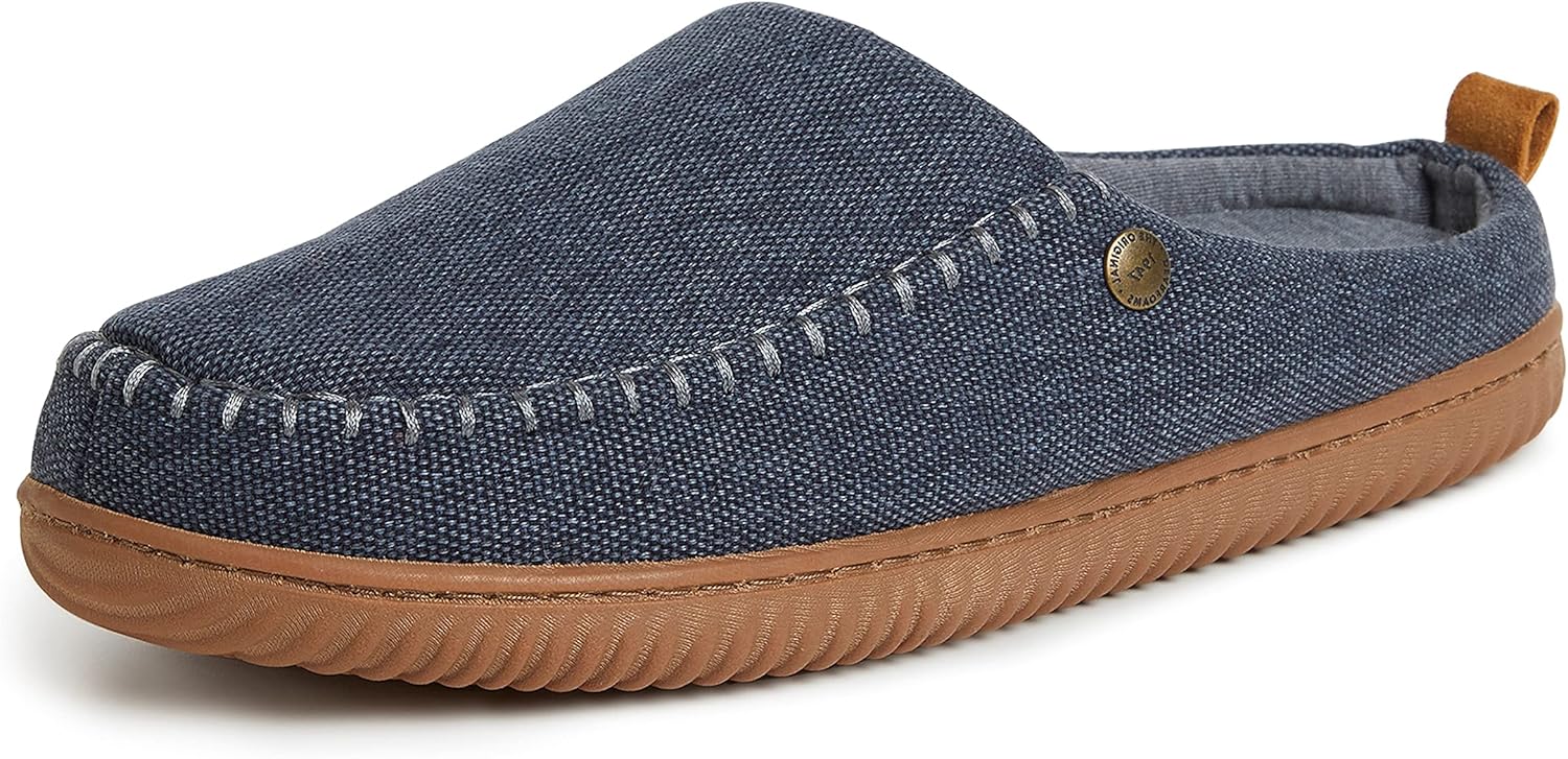 Dearfoams Men's Alpine Bern Clog Slipper, Navy, Large