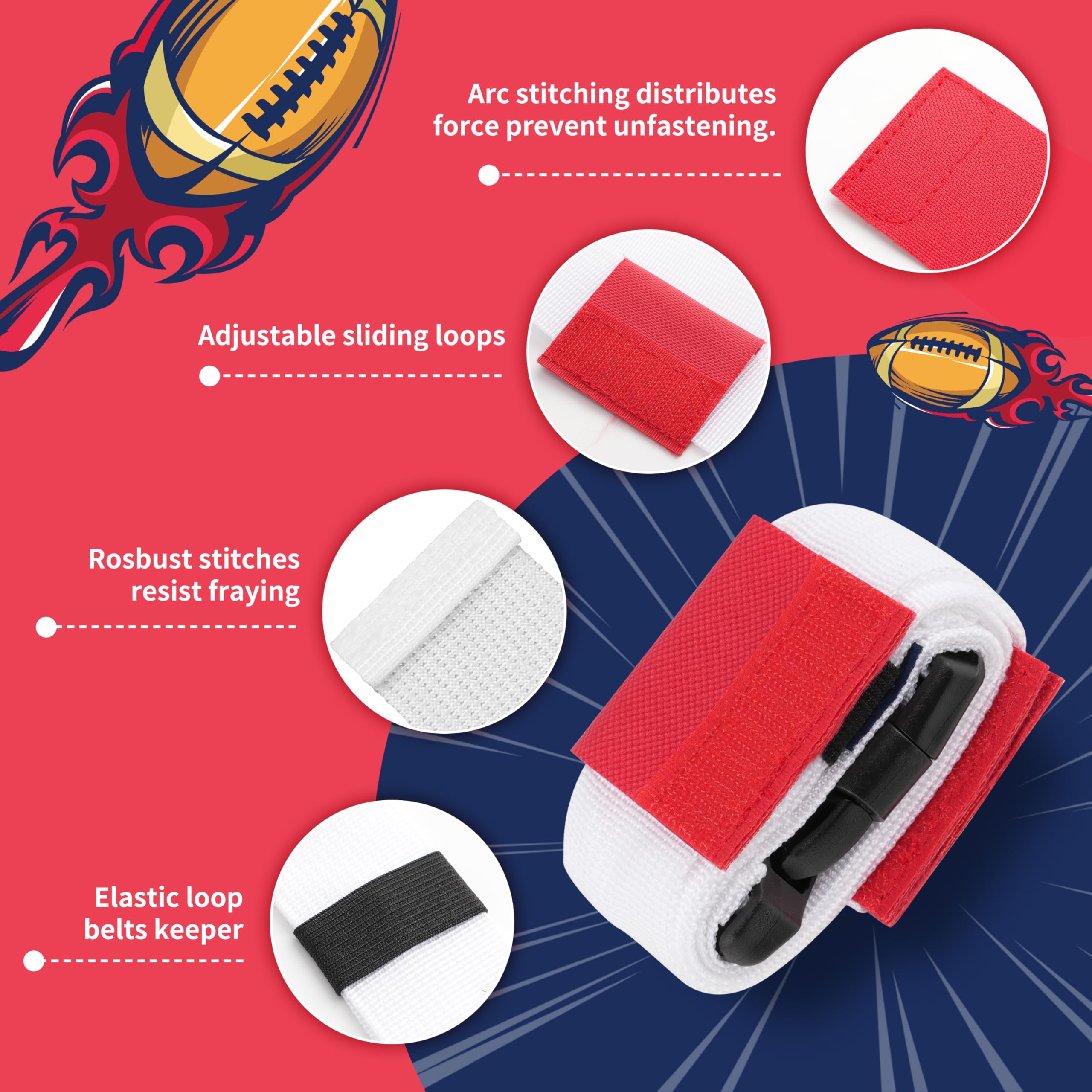 Flag Football Belts, 14 Player Adjustable Flag Football Sets For Sports Training Competition - View #7