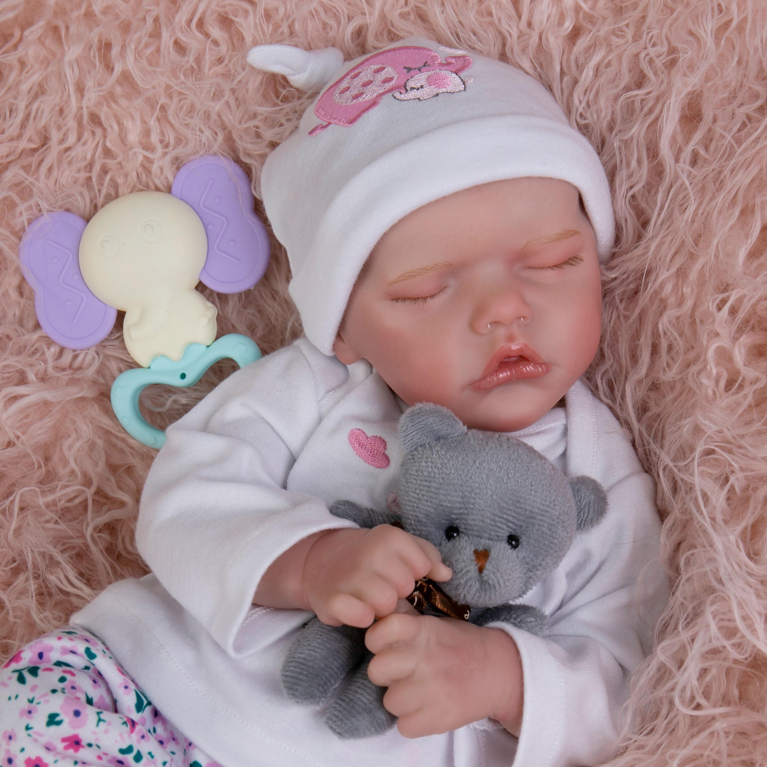 MilidoolLifelike Reborn Baby Dolls Girl-20 Inch Baby Soft Body Realistic Reborn Newborn Baby Dolls Full Vinyl Body Poseable Real Life Baby Dolls Girl with Feeding Kit Gift Box for Kids Age 3+