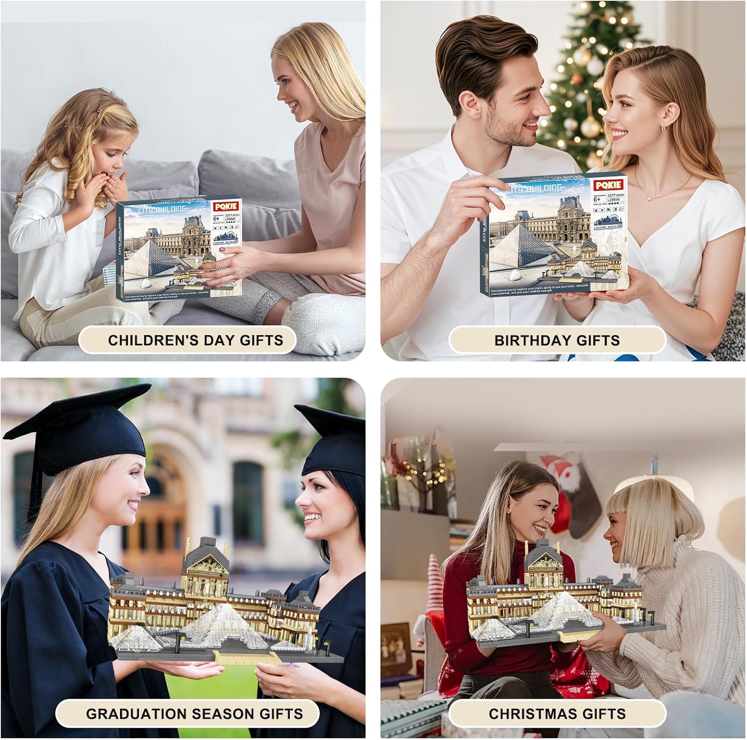 Architecture Louvre Collection Micro Mini Building Set,3377Pcs Famous Landmarks Model Building Toy,STEM Creative Office or Home Decor Bricks Kits,Christmas Birthday Gift for Adults Teens Kids 6+