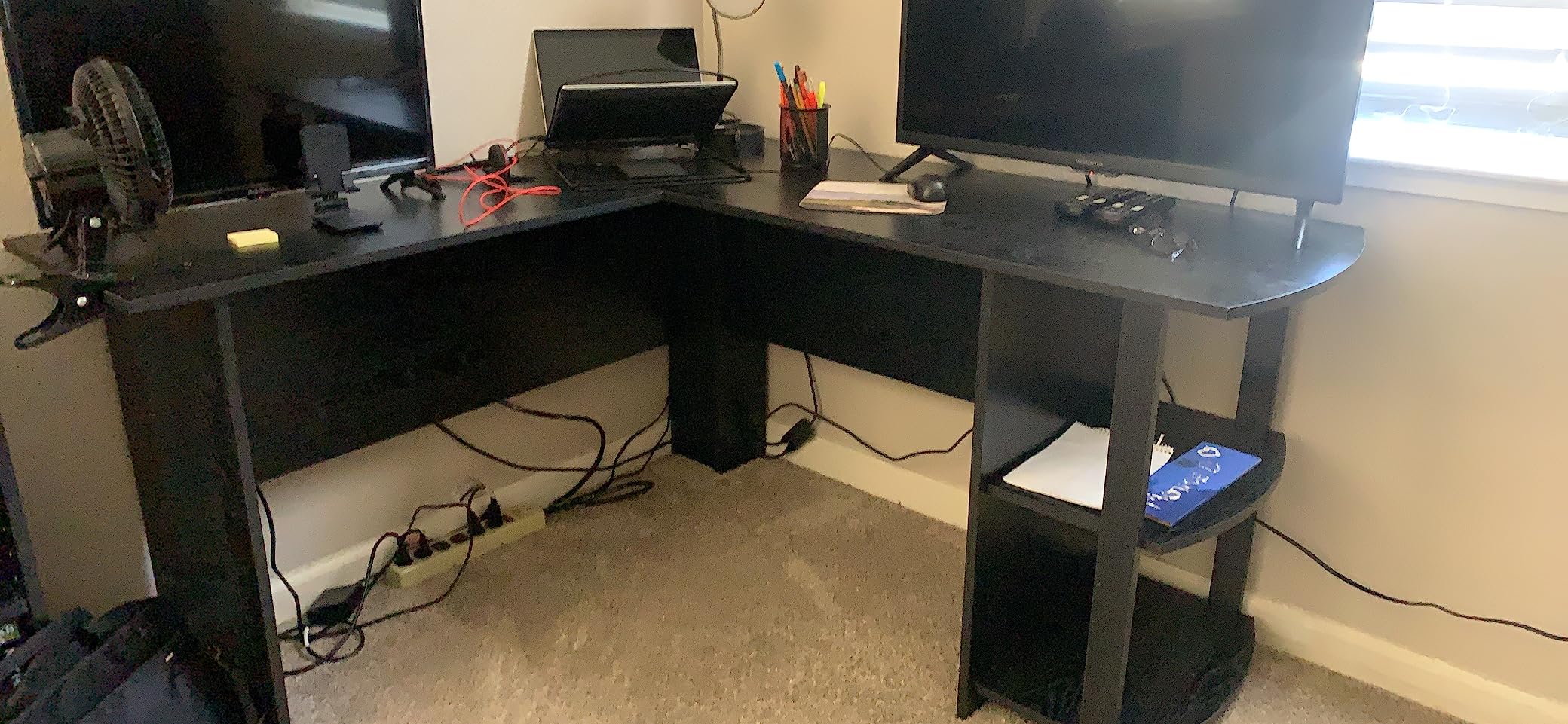 13/mo Finance Ameriwood Home Dakota LShaped Desk with Bookshelves